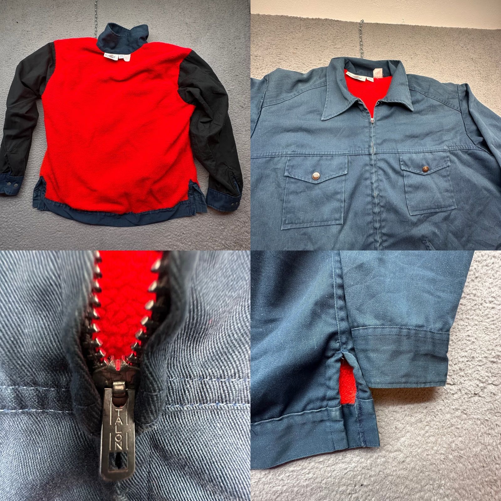 Dickies VINTAGE Dickies Eisenhower Mechanics Fleece Lined Work Jacket Mens 46 XL Blue Full Zip Streetwear 80s Mens Size US S / EU 44-46 / 1 - 8 Thumbnail