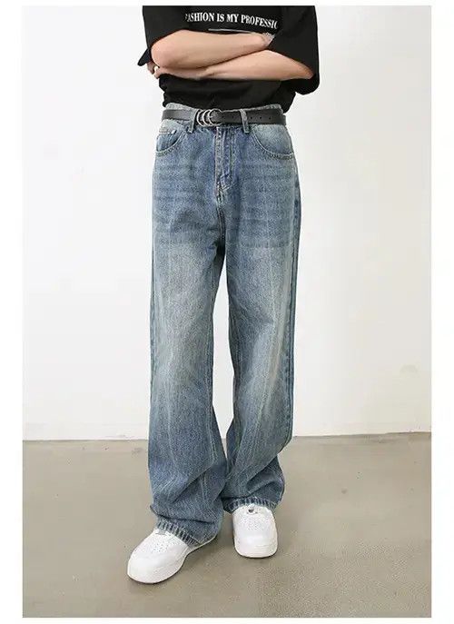 Jean Washed vintage American straight casual jeans y2k Size US 34 / EU 50 - 6 Thumbnail