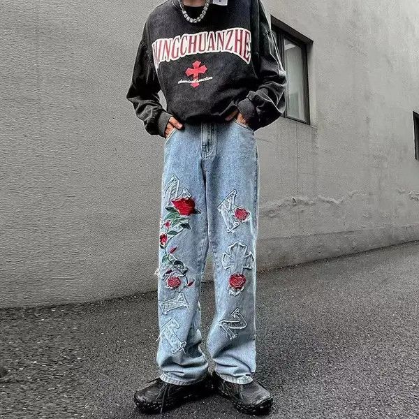 Japanese Brand 45Vintage washed black baggy wide leg jeans Size US 34 / EU 50 - 1 Thumbnail