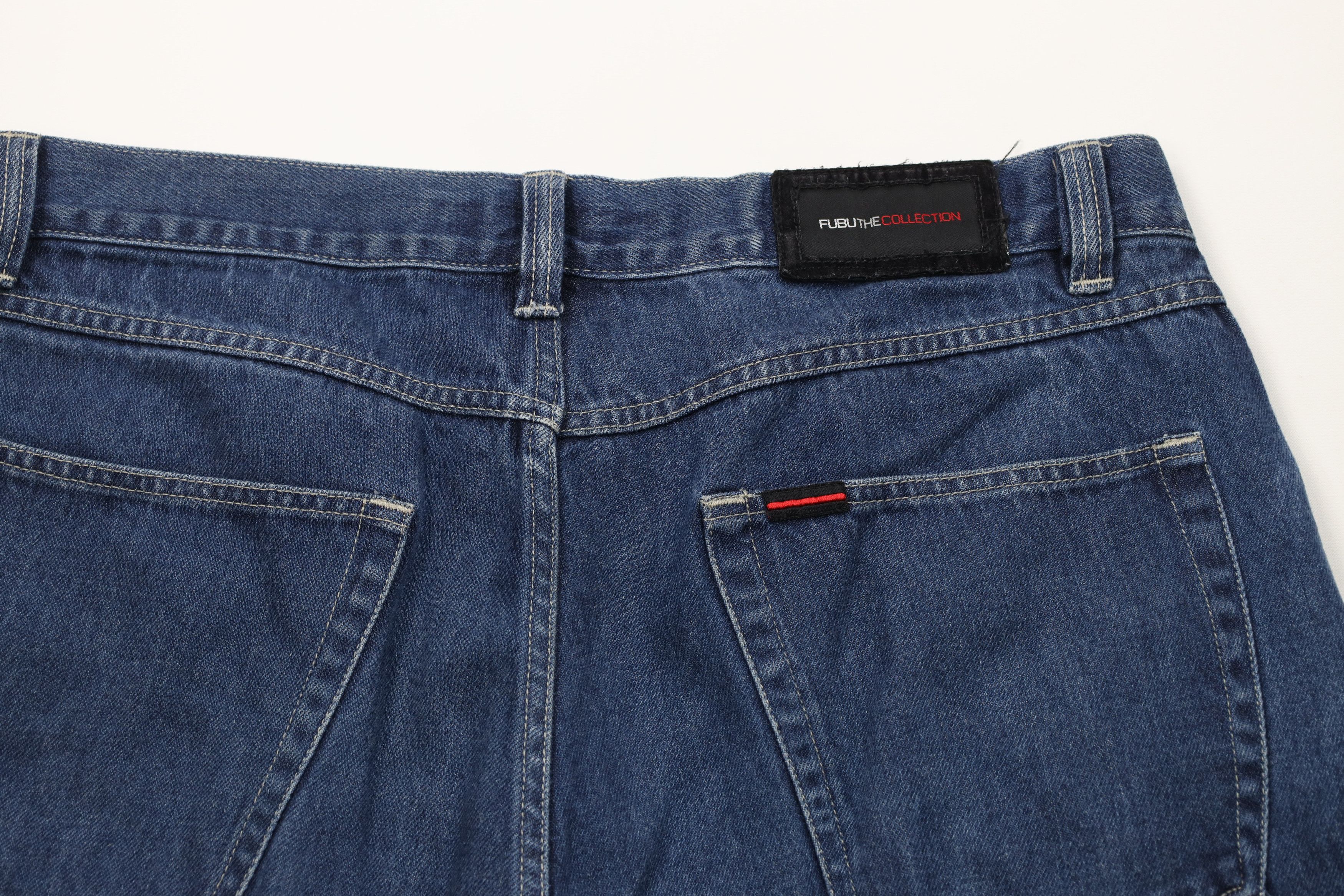 Fubu Vintage 90s Y2K FUBU Spell Out Baggy Denim Cargo Shorts Blue Size US 38 / EU 54 - 11 Thumbnail