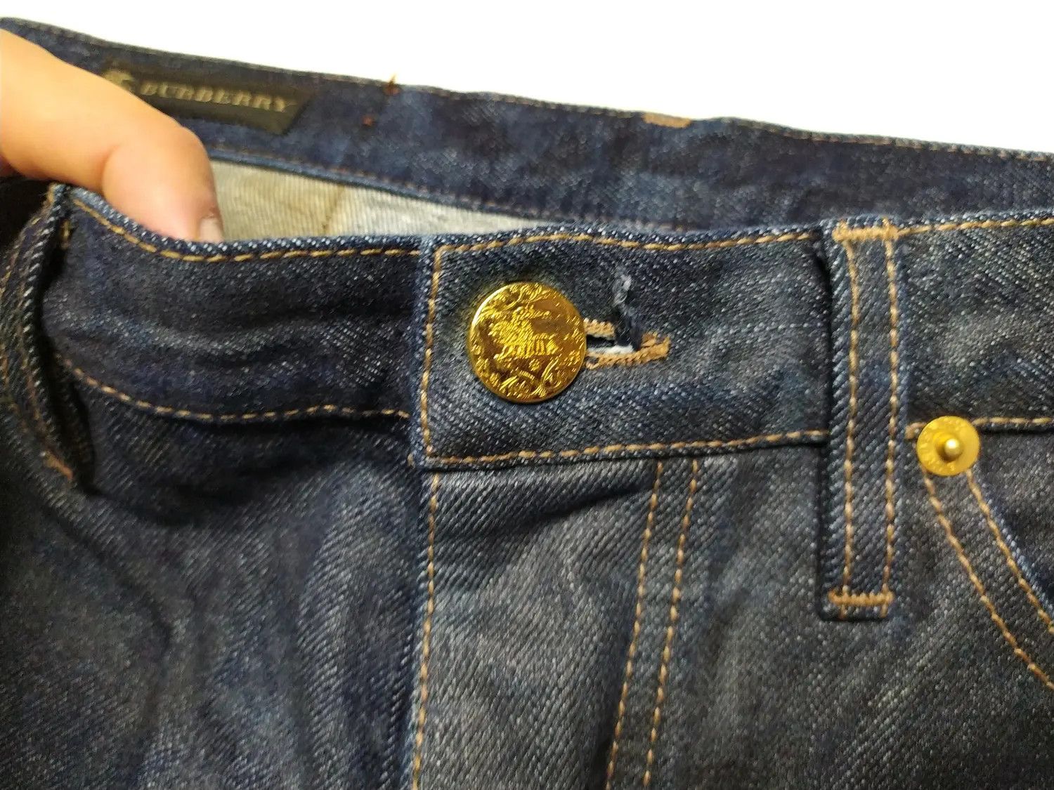 Burberry Burberry SS06 Runway Golden button claw Denim jeans Size US 30 / EU 46 - 3 Thumbnail
