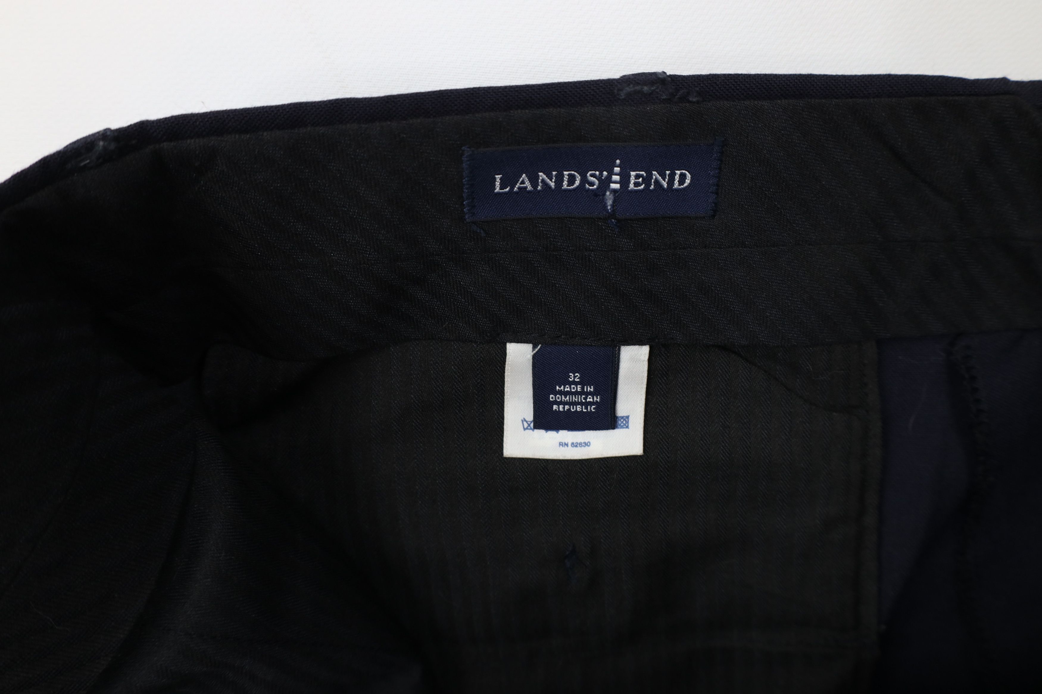 Lands' End Vintage 90s Lands End Cuffed Wool Knit Chino Pants Navy Blue Size US 32 / EU 48 - 7 Thumbnail