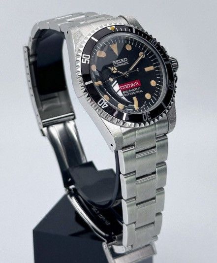 Japanese Brand Seiko Mod Submariner Comex Black Dial Oyster Steel Watch Size ONE SIZE - 2 Thumbnail