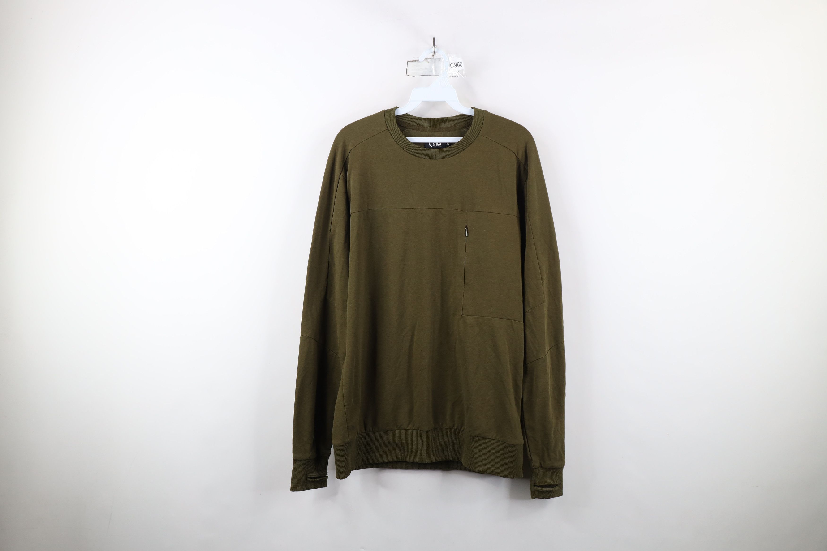 Vintage Zyia Active Blank French Terry Crewneck Sweatshirt Green Size M / US 6-8 / IT 42-44 - 1 Thumbnail