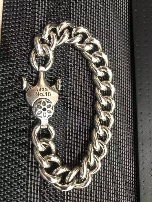 Vintage Art Cherry Blossom Cuban Chain Bracelet Size ONE SIZE - 4 Thumbnail
