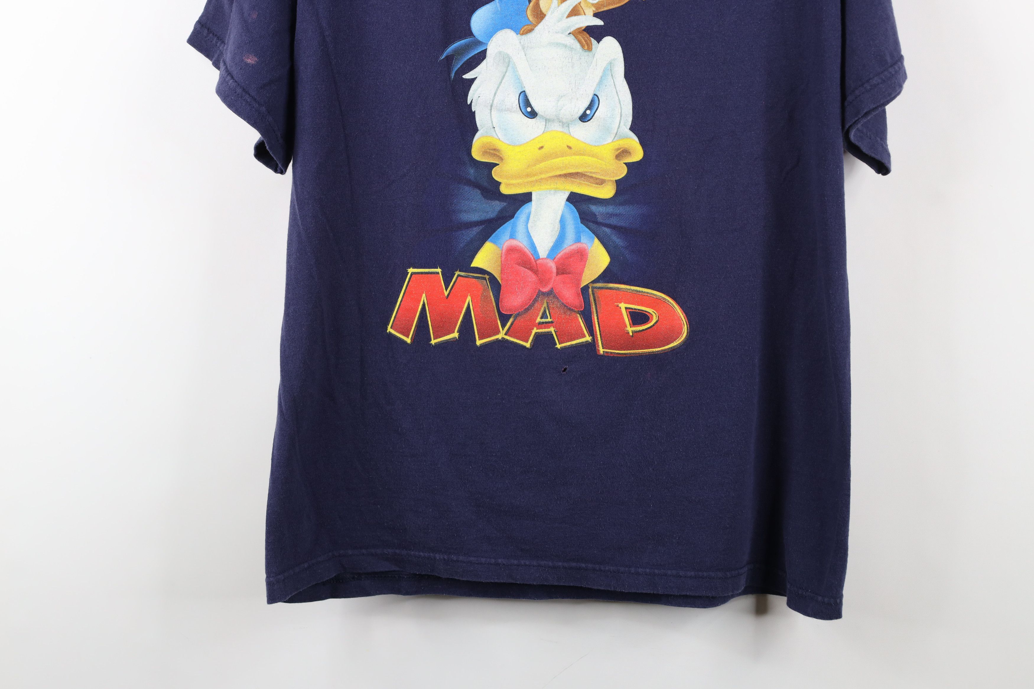 Disney × Vintage Vintage 90s Disney Donald Duck Mad Attitude T-Shirt Blue Size US M / EU 48-50 / 2 - 3 Thumbnail