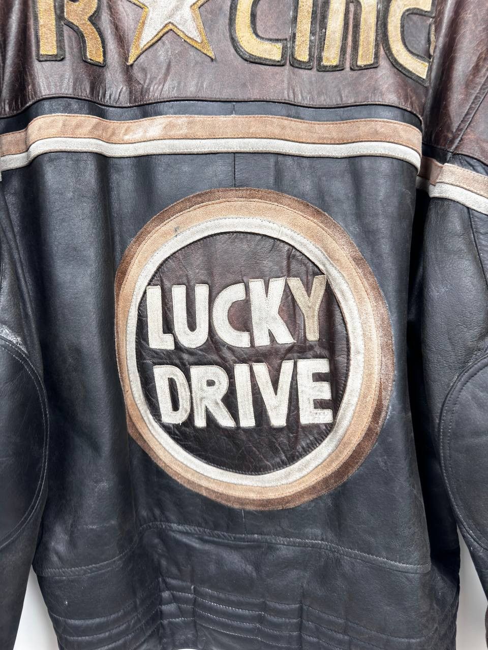 Vintage Vintage Lucky Drive Racing Leather Jacket Size US XXL / EU 58 / 5 - 6 Thumbnail