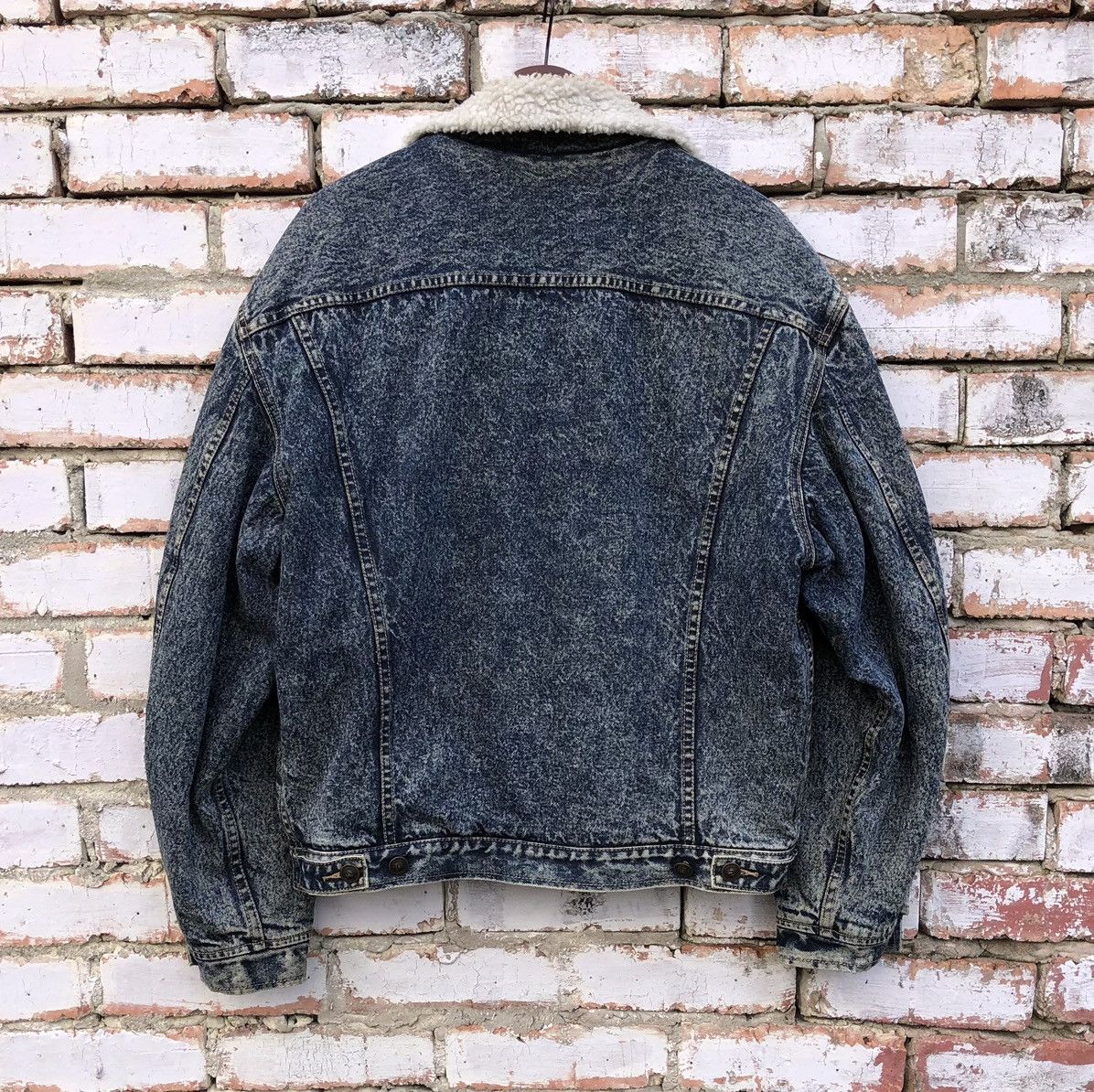 Vintage Vintage Denim Blue washed Lined Sherpa Jacket By Express Size US L / EU 52-54 / 3 - 7 Thumbnail