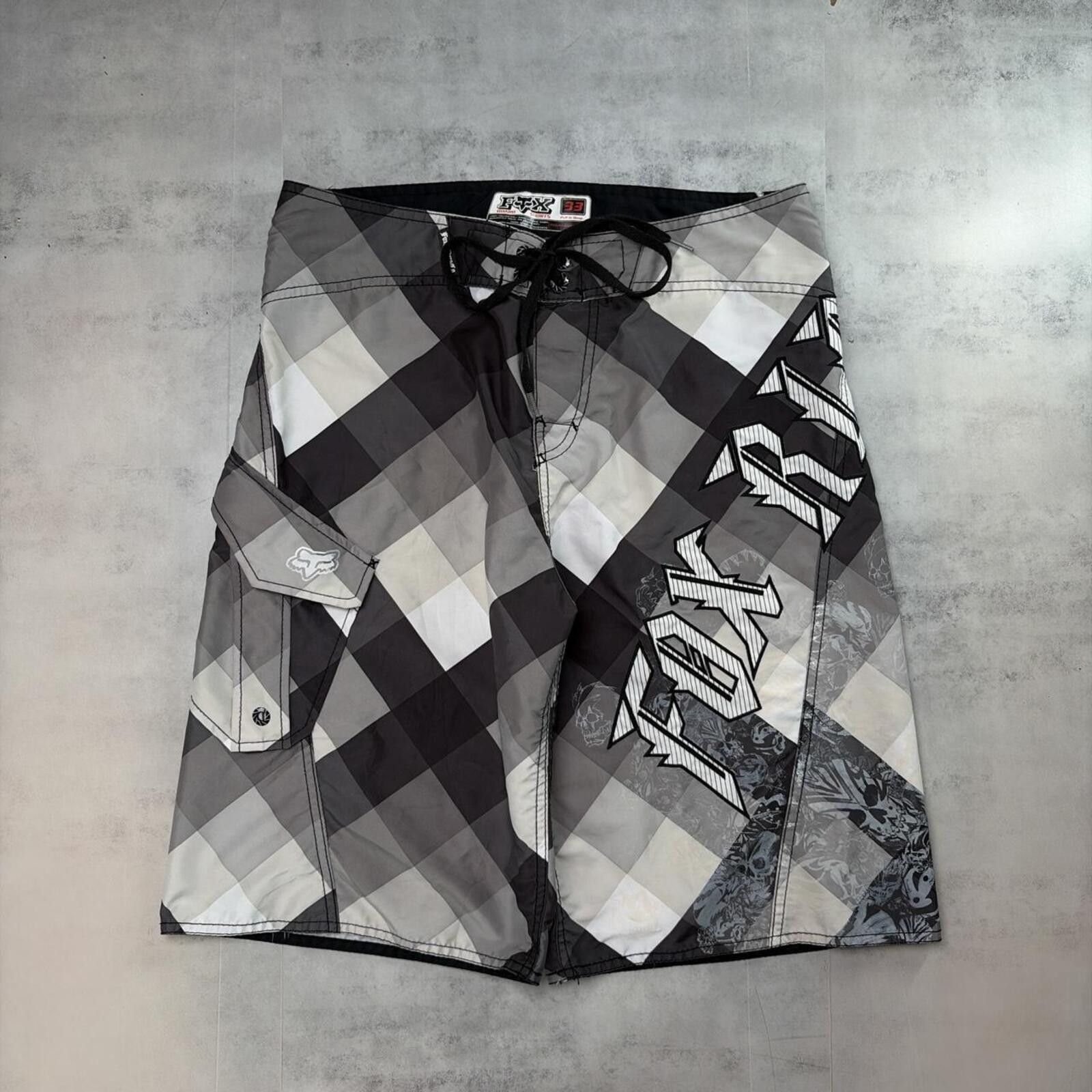 Fox Racing Y2K Fox Racing Grunge Riders Surf Baggy Plaid Board Shorts Size US 33 - 1 Thumbnail