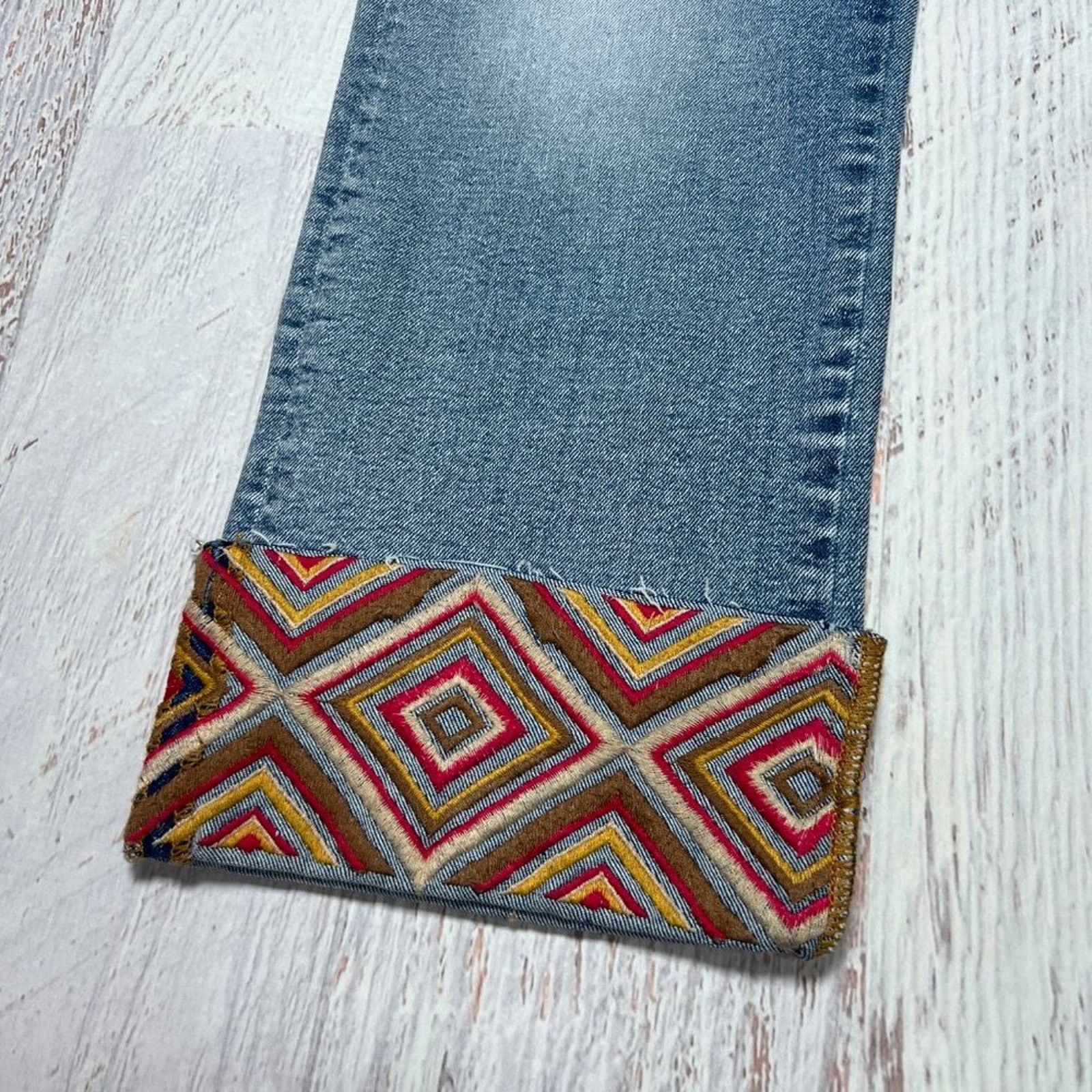 Other Driftwood Colette Crop Jean Diamond Daze Blue Embroidered 33 Size 33" - 8 Thumbnail