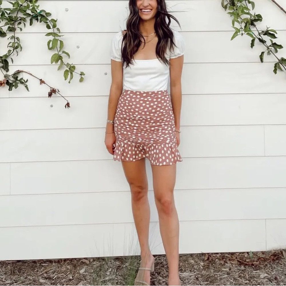 Abercrombie & Fitch Abercrombie and Fitch Mauve Pink Polka Dot Mini Skirt High Size 32" / US 10 / IT 46 - 1 Thumbnail