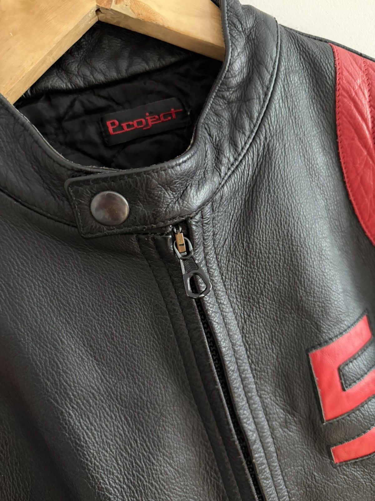 Vintage Vintage Project Leather Racing Jacket Black Red Size US L / EU 52-54 / 3 - 3 Thumbnail