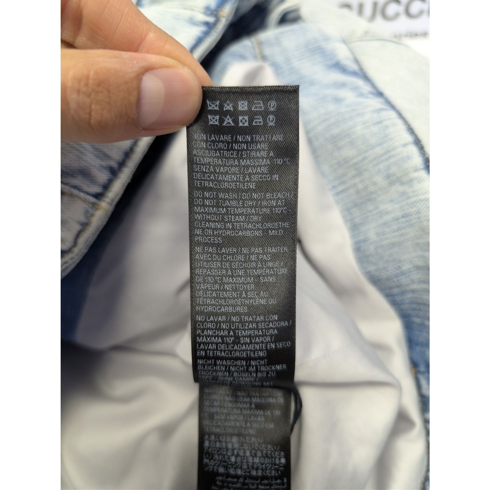 Balenciaga o1rshd1 Italian Indigo Ring Denim Racer Jacket Bleached Ring Size US XL / EU 56 / 4 - 20 Thumbnail