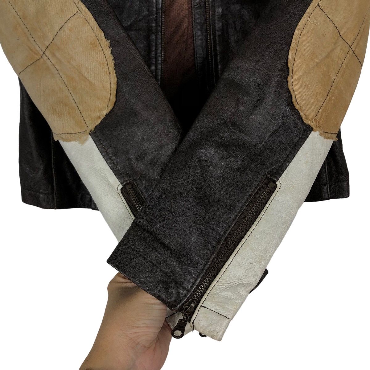 Japanese Brand 🔥90’s Vintage Cropped Biker Leather Jacket Reve Japan Made Size M / US 6-8 / IT 42-44 - 11 Thumbnail