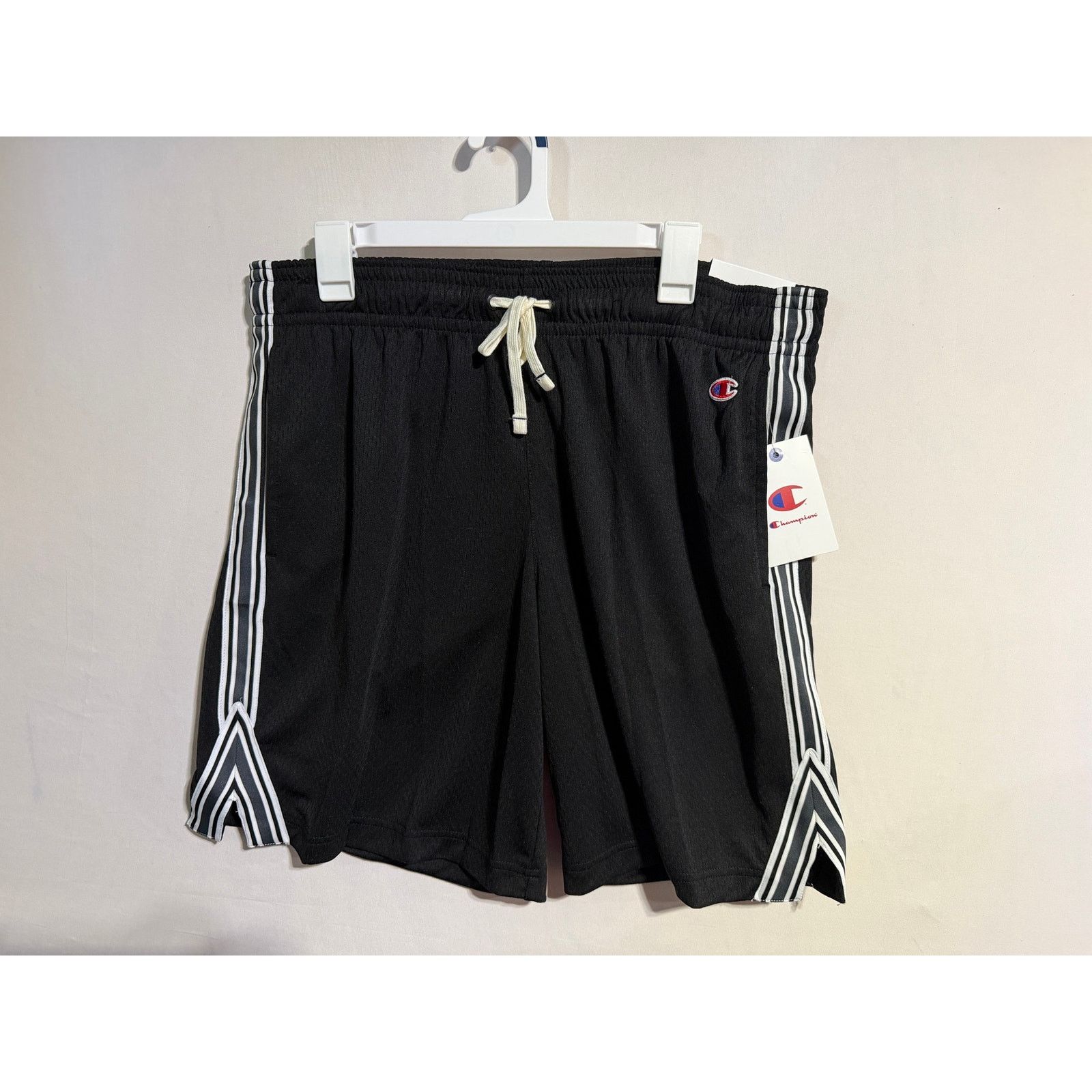Champion Champion Mesh Shorts Large Black Stripe Drawstring Athletic Size US 36 / EU 52 - 8 Thumbnail