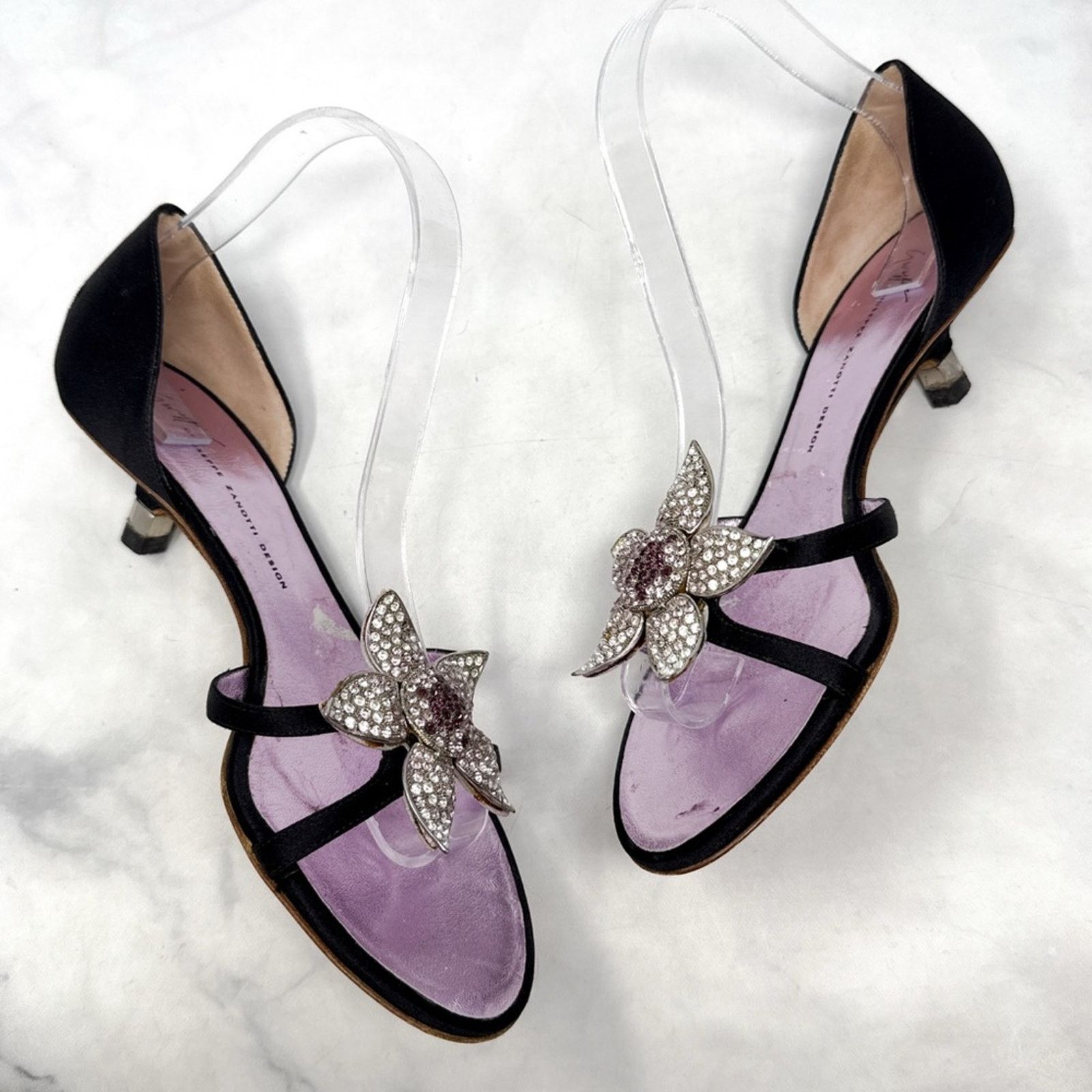 Giuseppe Zanotti Giuseppe Zanotti Vicini Vintage Y2K Flower Kitten Heel Mules Size US 9.5 / IT 39.5 - 4 Thumbnail