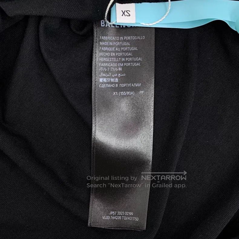 Balenciaga Balenciaga Black Distressed Logo Letter Print Cotton Crewn Size US XS / EU 42 / 0 - 7 Thumbnail