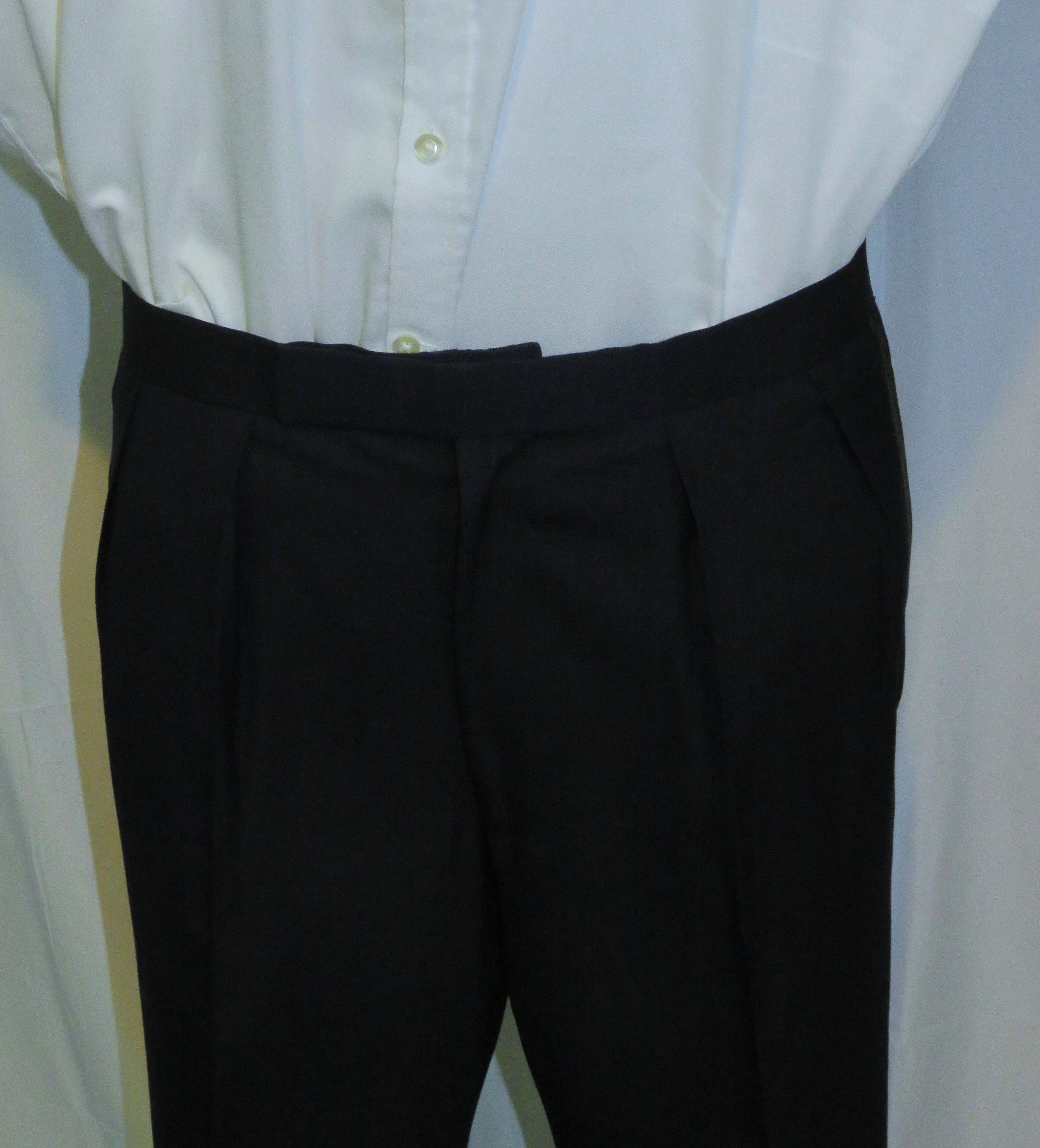 Alan Flusser Bespoke Navy Herringbone Shawl Collar One Button Tuxedo 40R Size 40R - 14 Thumbnail