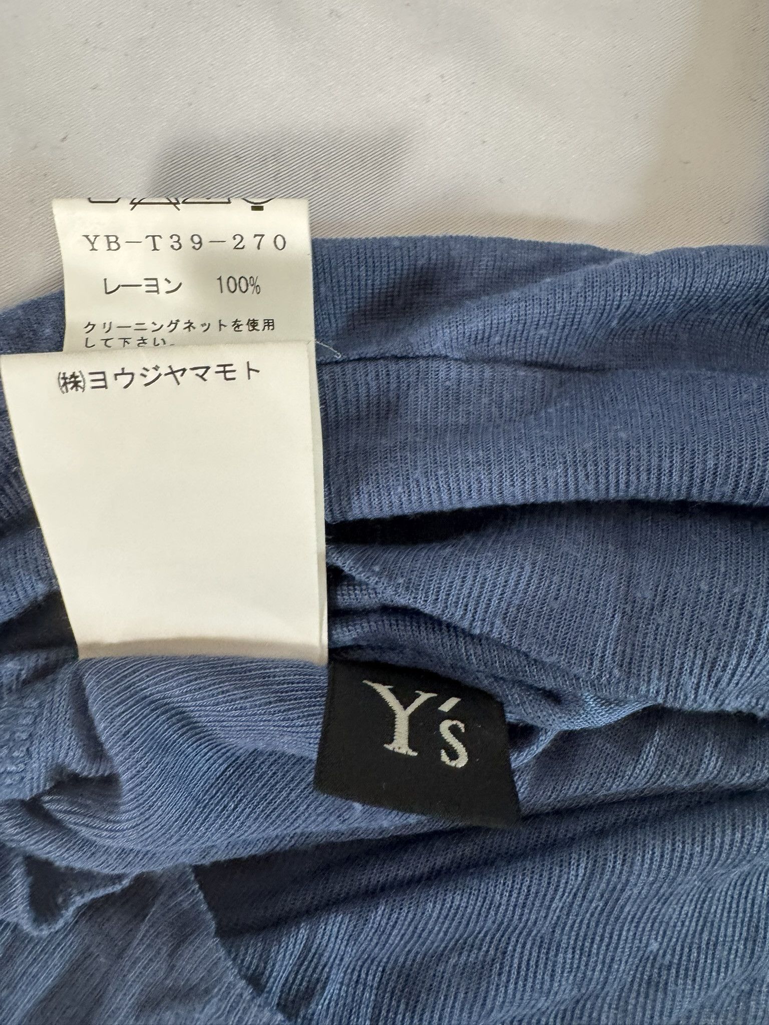 Y's Y's by Yohji Yamamoto Steel Blue Asymmetric Rayon Top Size S / US 4 / IT 40 - 4 Thumbnail