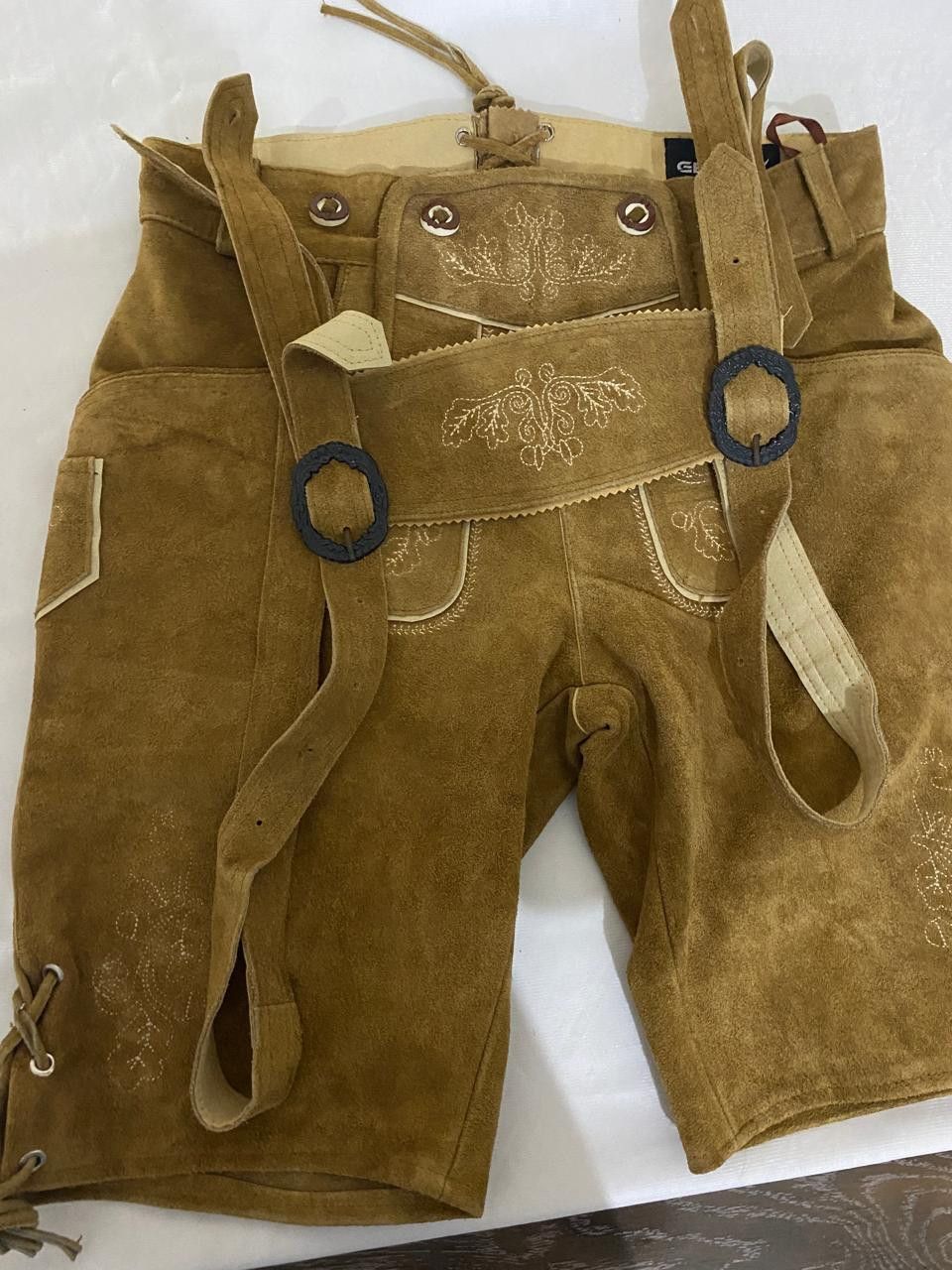 Handmade × Other Oktoberfest outfit Men's Suede Bavarian Lederhosen Size US 36 / EU 52 - 2 Thumbnail