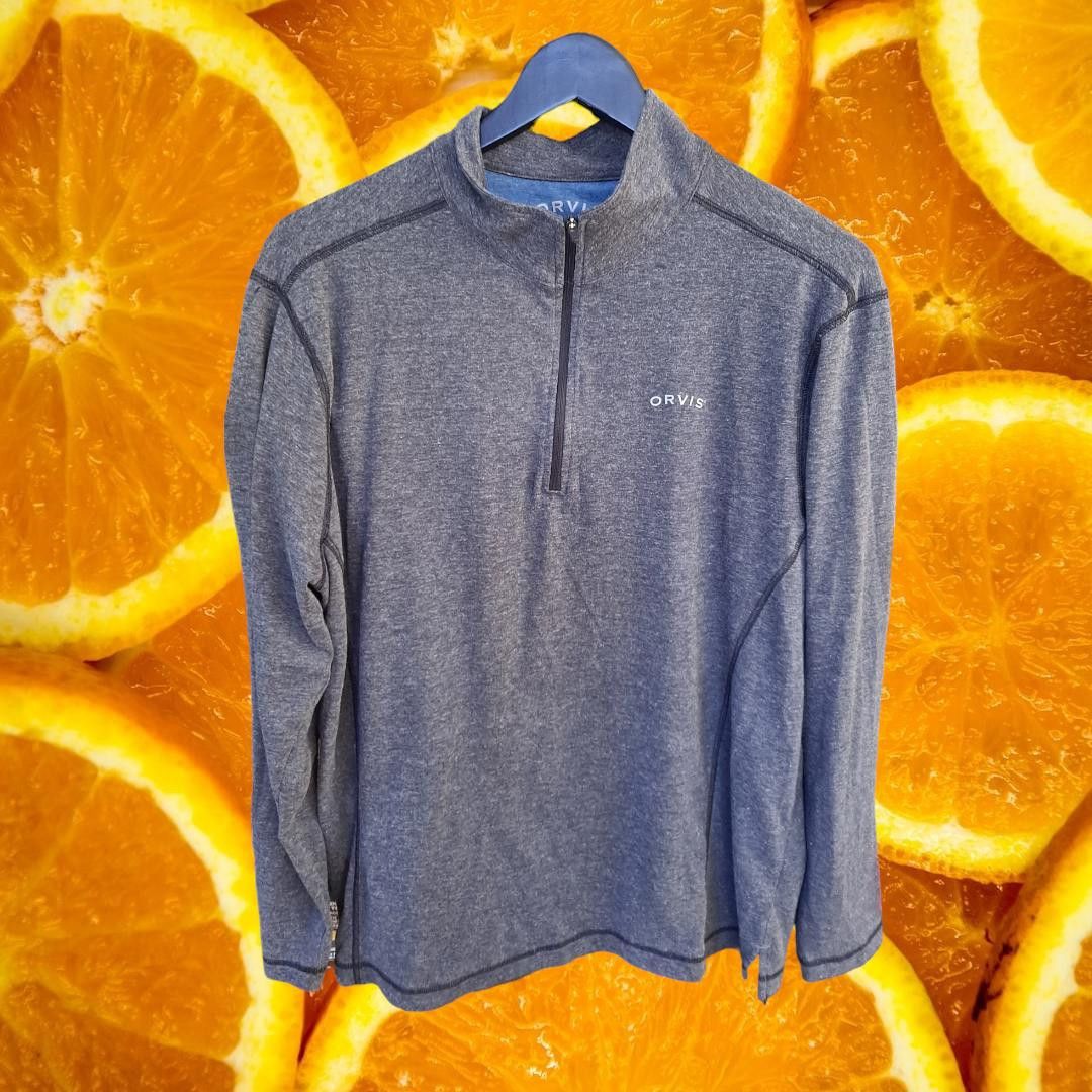 Orvis Orvis Gray Marled 1/4 Zip Long Sleeve Shirt Size Large Size US L / EU 52-54 / 3 - 1 Thumbnail
