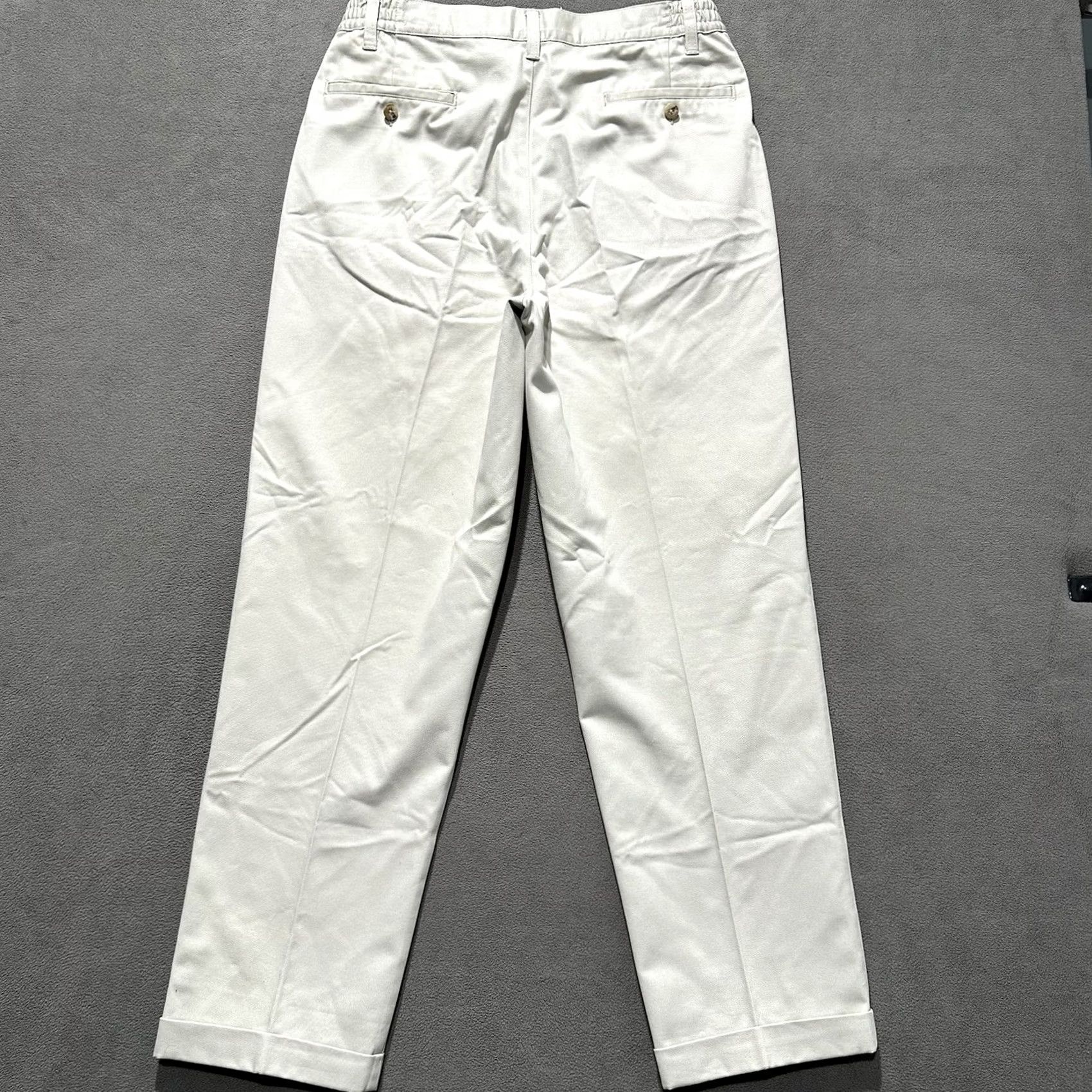 Eddie Bauer Eddie Bauer Pants Mens 33 (32x31) Beige Double Pleated Cuffed Trousers READ Size US 33 - 2 Thumbnail