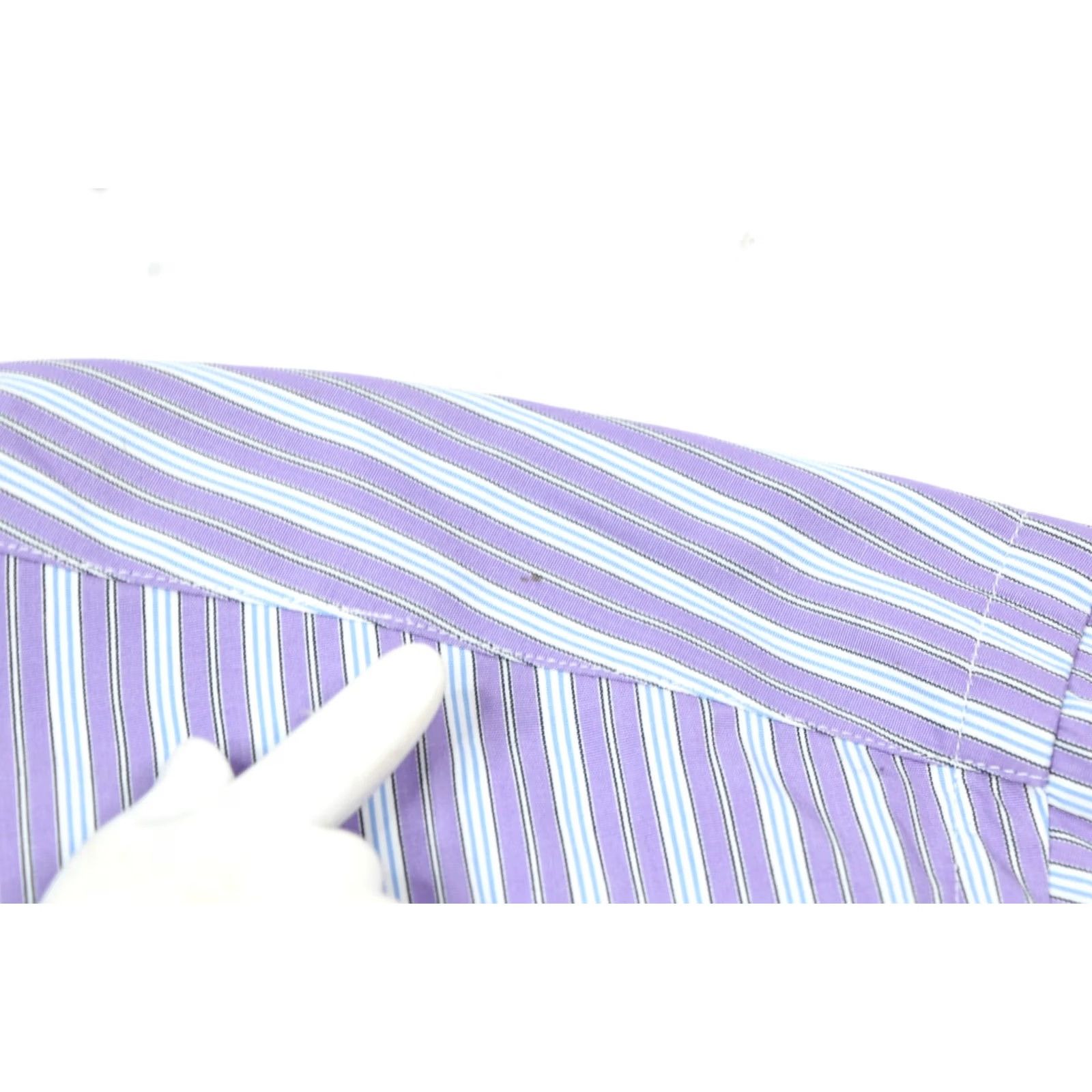 Paul Stuart Paul Stuart Shirt Mens 17.5 Purple Blue Striped Cotton Long Sleeve Button-Up Shirt Size US XXL / EU 58 / 5 - 6 Thumbnail