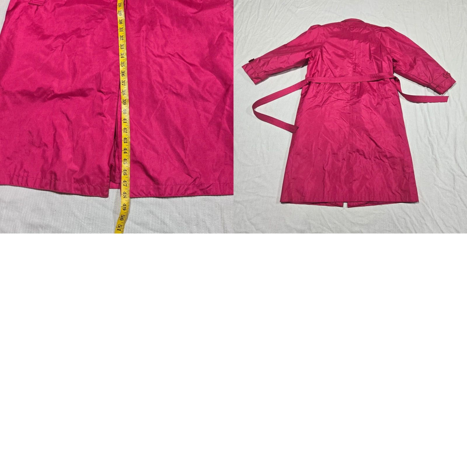 Worthington VINTAGE Worthington Coat Trench Coat Overcoat Nylon Pink 14 Women 80s 90s Rainwear Mid-Length, Long Sleeve, Solid, Regular Fit Size XL / US 12-14 / IT 48-50 - 8 Thumbnail