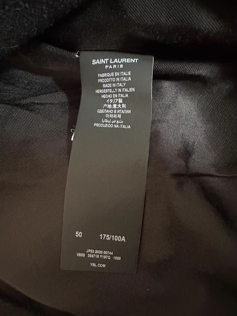Saint Laurent Paris YSL Classic Black Wool Leather Baseball Jacket Size US L / EU 52-54 / 3 - 7 Thumbnail