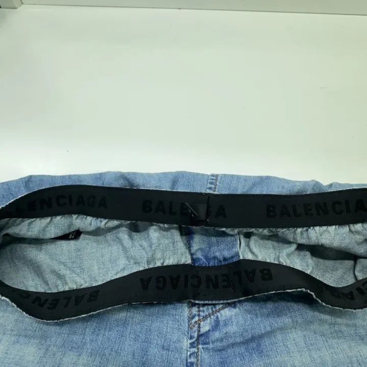 Balenciaga Balenciaga Balenciaga Denim Elastic Waist Shorts for Men - Size US 30 / EU 46 - 6 Thumbnail