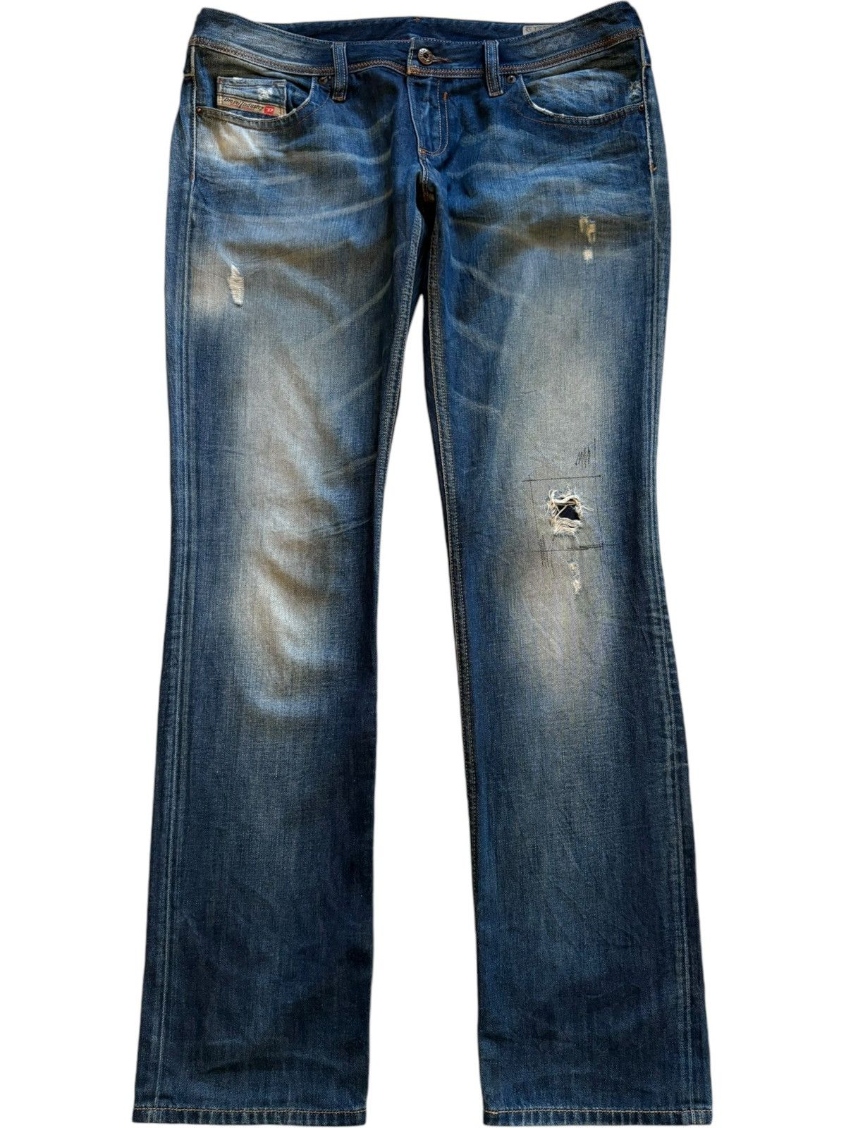 Diesel × Diesel Black Gold Vintage Italy Diesel Lowky Mud Wash Distressed Loose Jeans Size 36" / US 14 / IT 50 - 1 Thumbnail