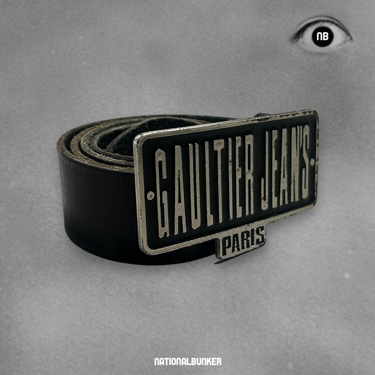 Jean Paul Gaultier Jeans Big Buckle Belt Black