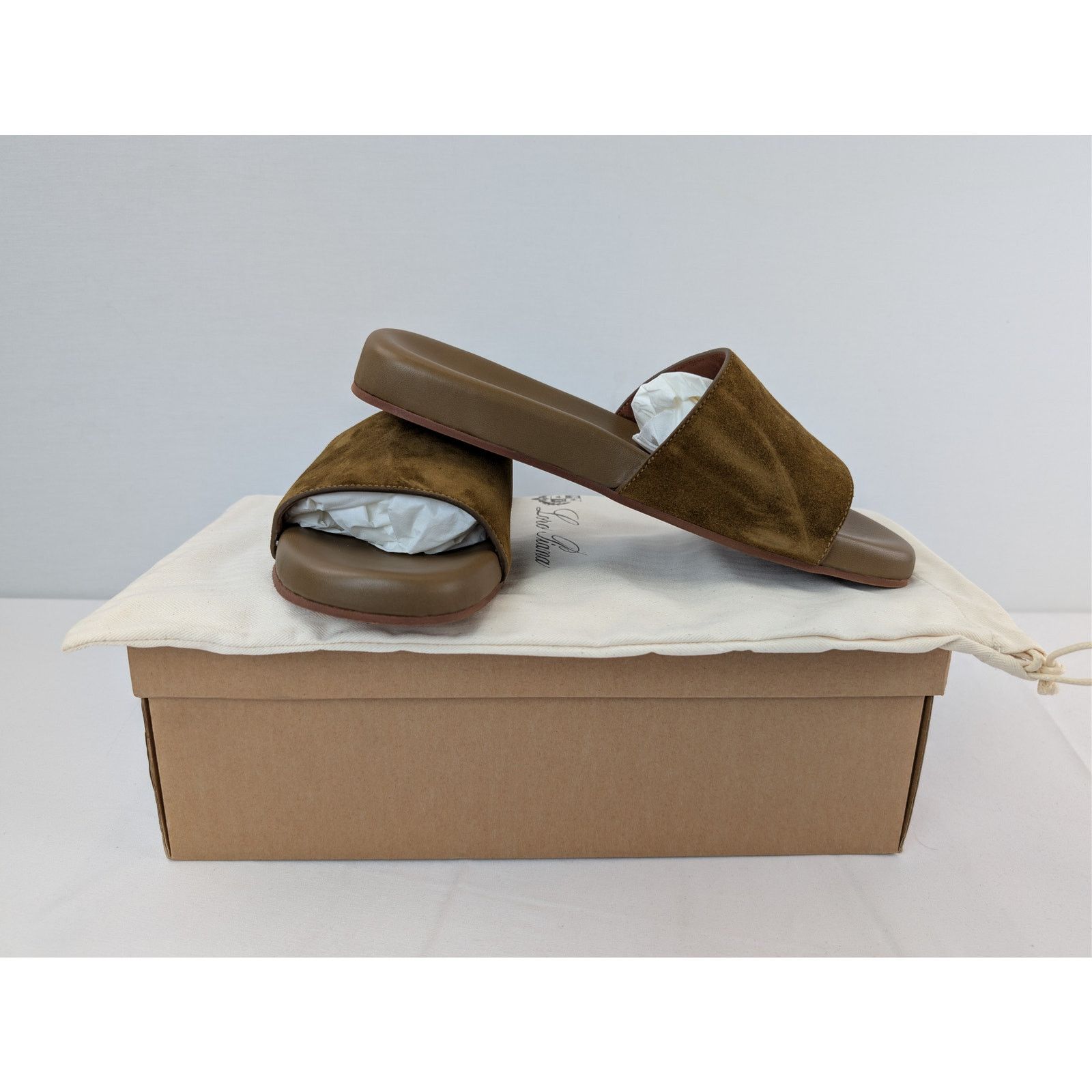 Loro Piana o1rshd1 Sea-Slide Walk Suede Slippers in Tan Size US 8 / EU 41 - 18 Thumbnail