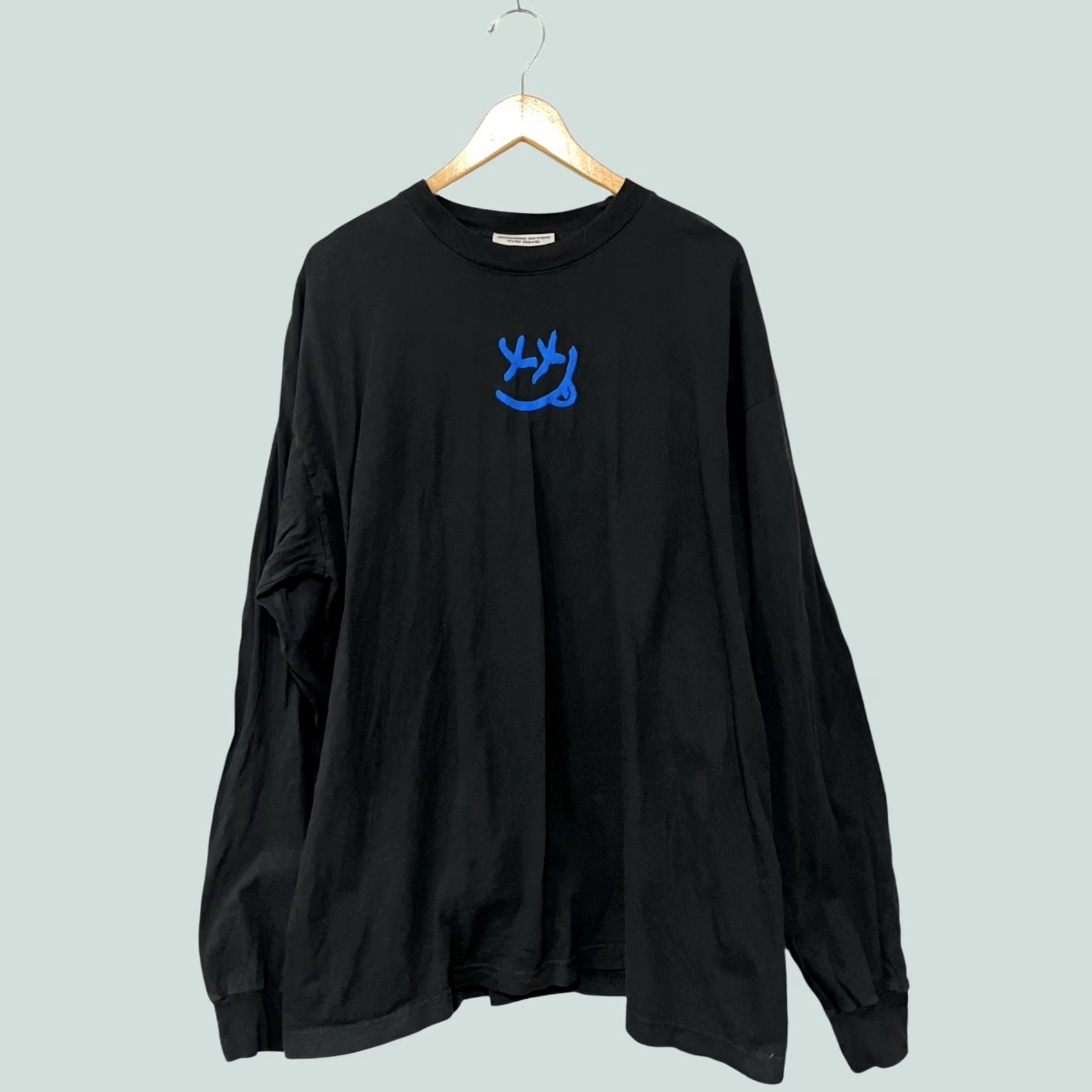 Vintage Morning After The Rave T-Shirt Long Sleeve Black w/ Blue Smiley Face Adult Large Size US L / EU 52-54 / 3 - 1 Thumbnail