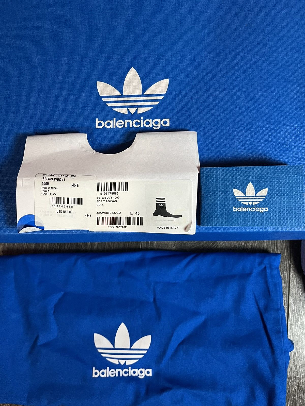 Adidas × Balenciaga Balenciaga x Adidas Speed Trainer Sock Sneaker - Size 11 Size US 12 / EU 45 - 9 Thumbnail