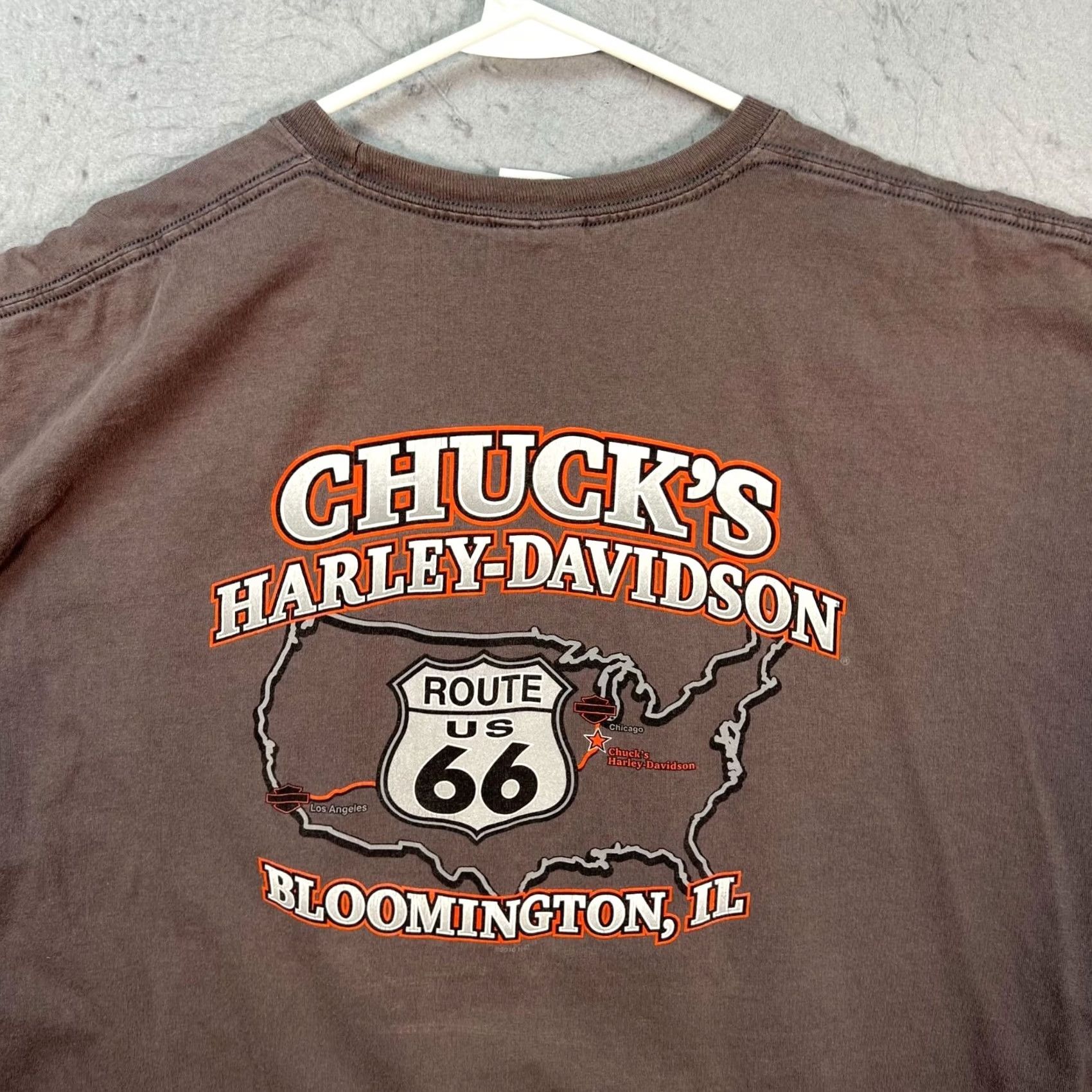 Harley Davidson Harley-Davidson Mens T-Shirt Route 66 Graphic 3XL Gray Faded Cotton Short Sleeve Crew Neck Shirt/Hoodie not applicable Size US XXL / EU 58 / 5 - 7 Thumbnail