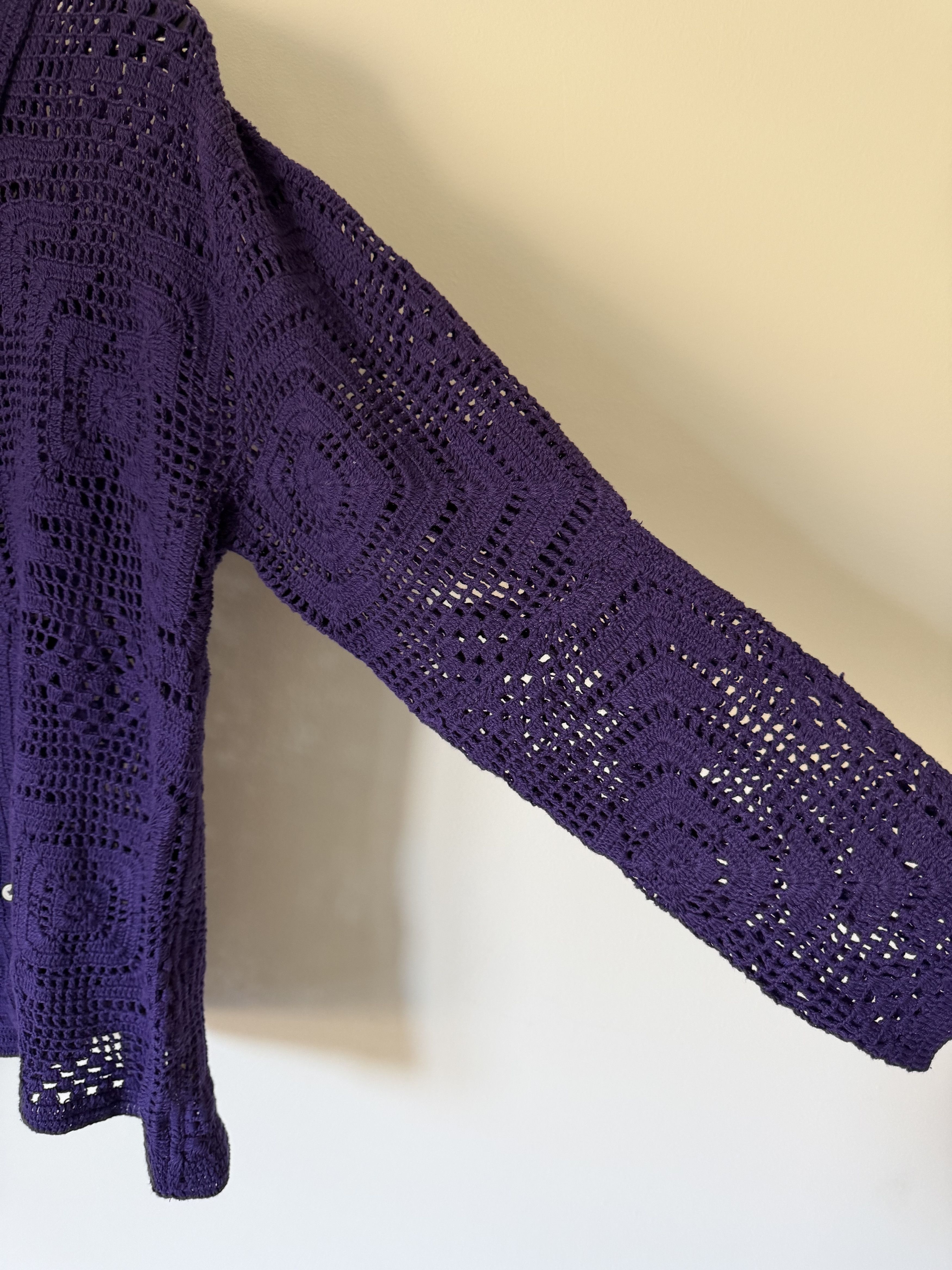 Bode Bode Crochet Overshirt in Purple Size US XXL / EU 58 / 5 - 4 Thumbnail