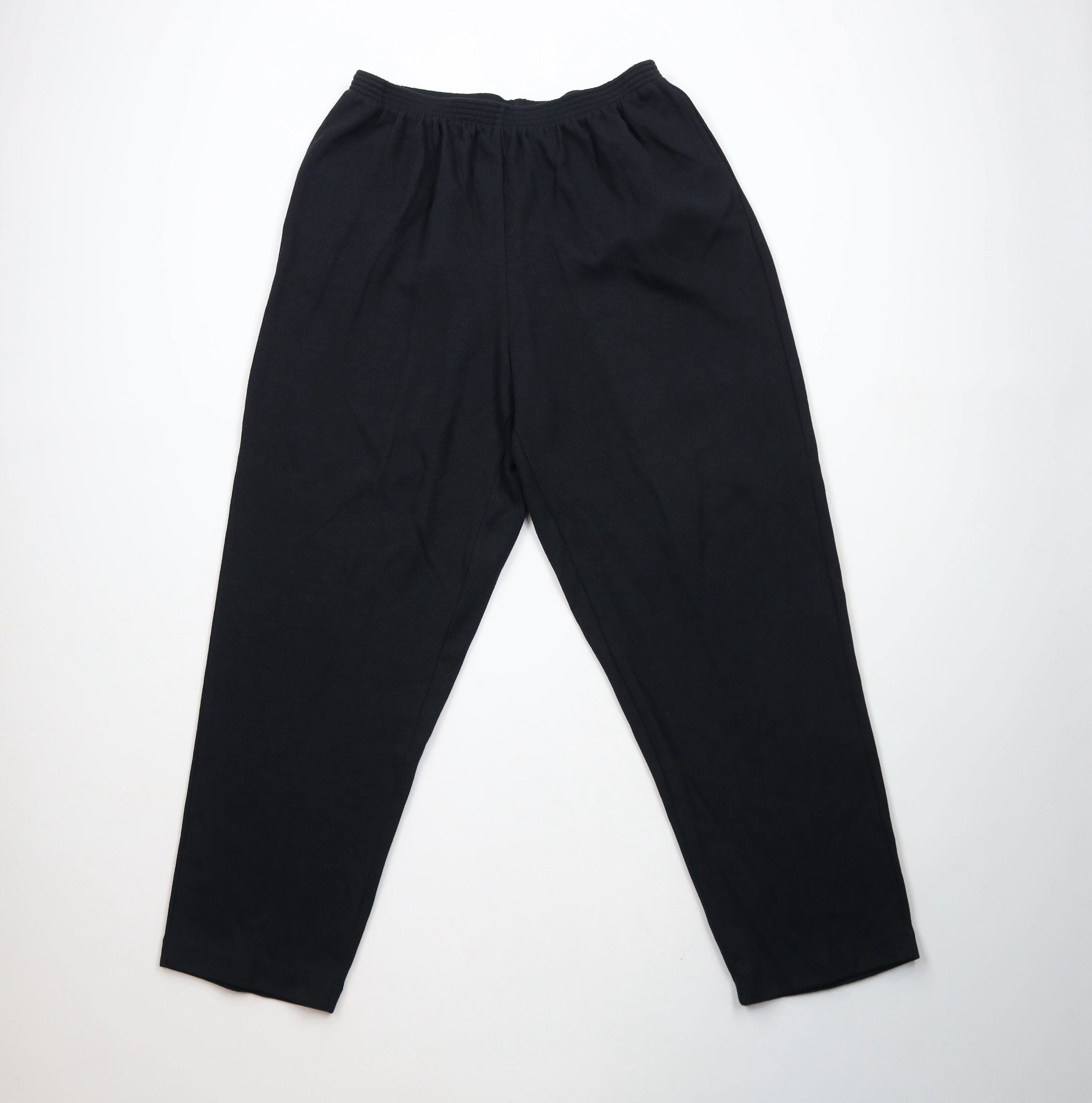 Vintage Vintage 90s Streetwear Ribbed Knit Sweatpants Black USA Size 29" - 1 Thumbnail