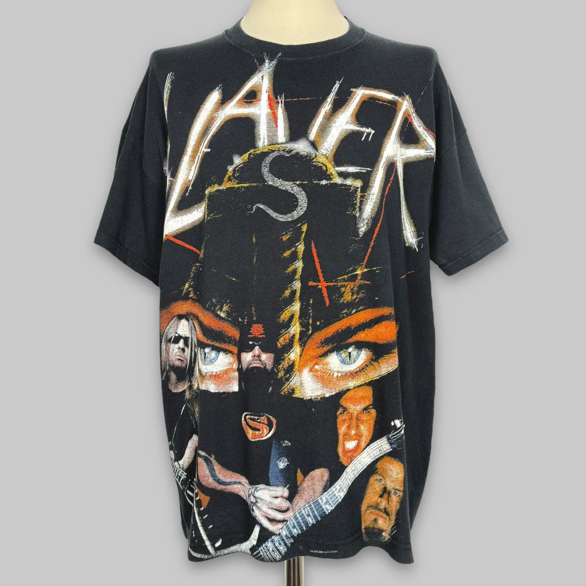 Band Tees Vintage 2001 Slayer God Hates Us All All Over Euro Shirt Size US XL / EU 56 / 4 - 1 Thumbnail