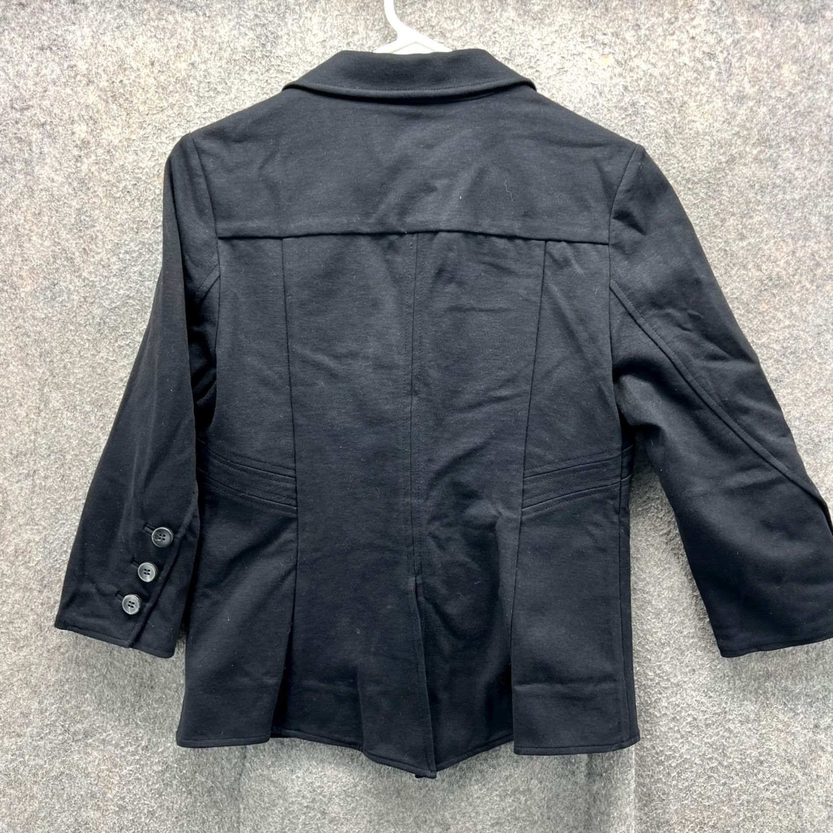 Diane von Furstenberg Diane von Furstenberg Blazer Womens 8 Black Cotton Blend 2 Button Jacket Cotton Dressy Suits Womens Fall Winter Spring Mens Girls Size M / US 6-8 / IT 42-44 - 2 Thumbnail