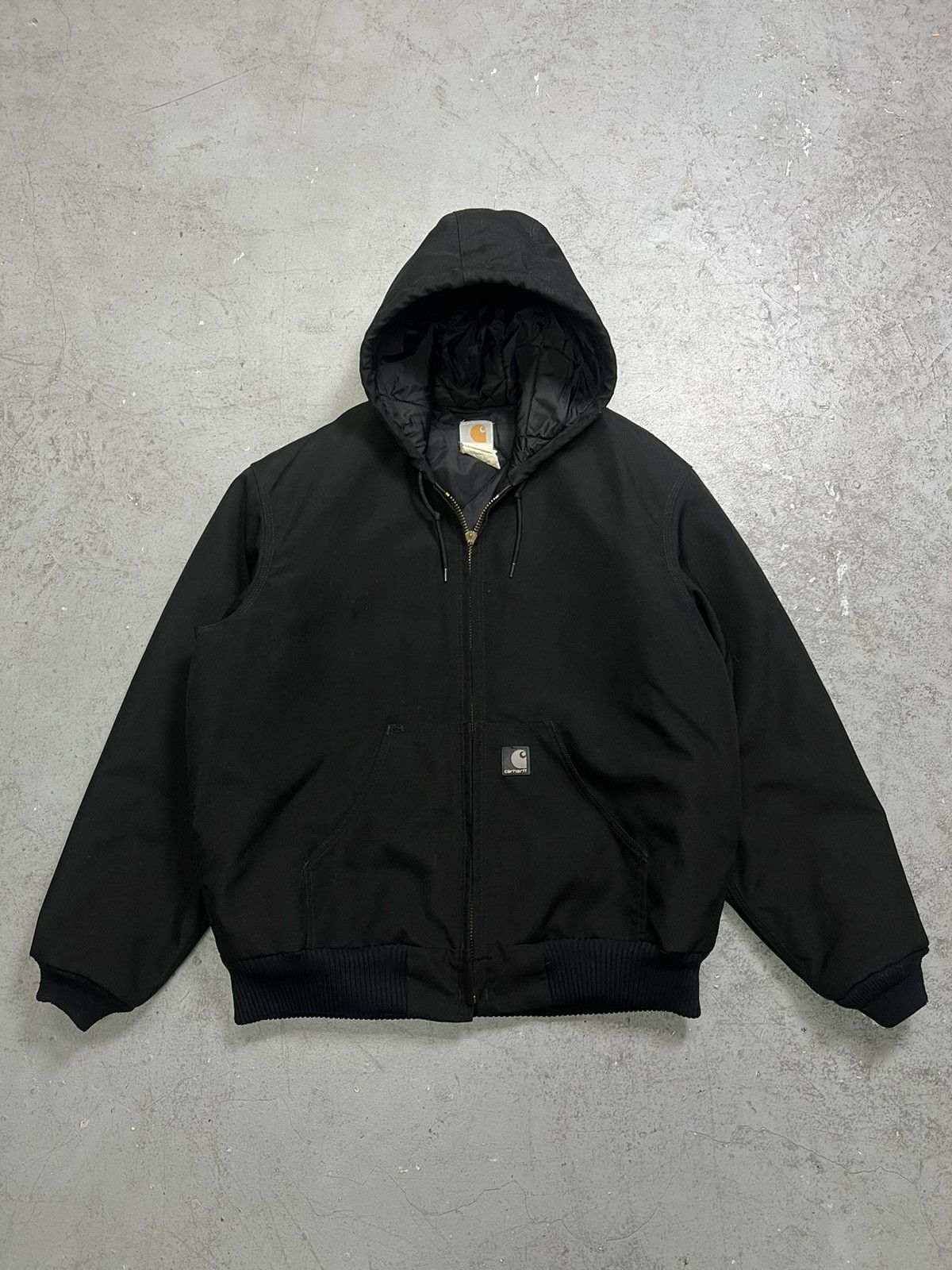 Stussy × Carhartt Jacketブラック フード付き ジャケット Stussy × Carhartt Jacketブラック フード付き ジャケット 中古