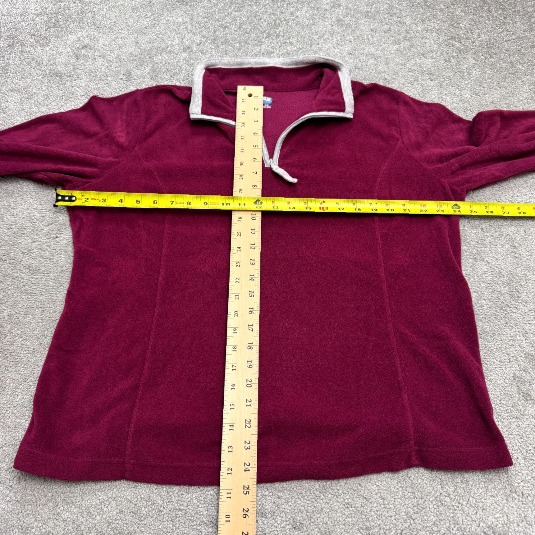 Vintage SJB Active Fleece 1/4 Zip Pullover Sweatshirt Jacket Womens XL Burgundy White Size XL / US 12-14 / IT 48-50 - 7 Thumbnail