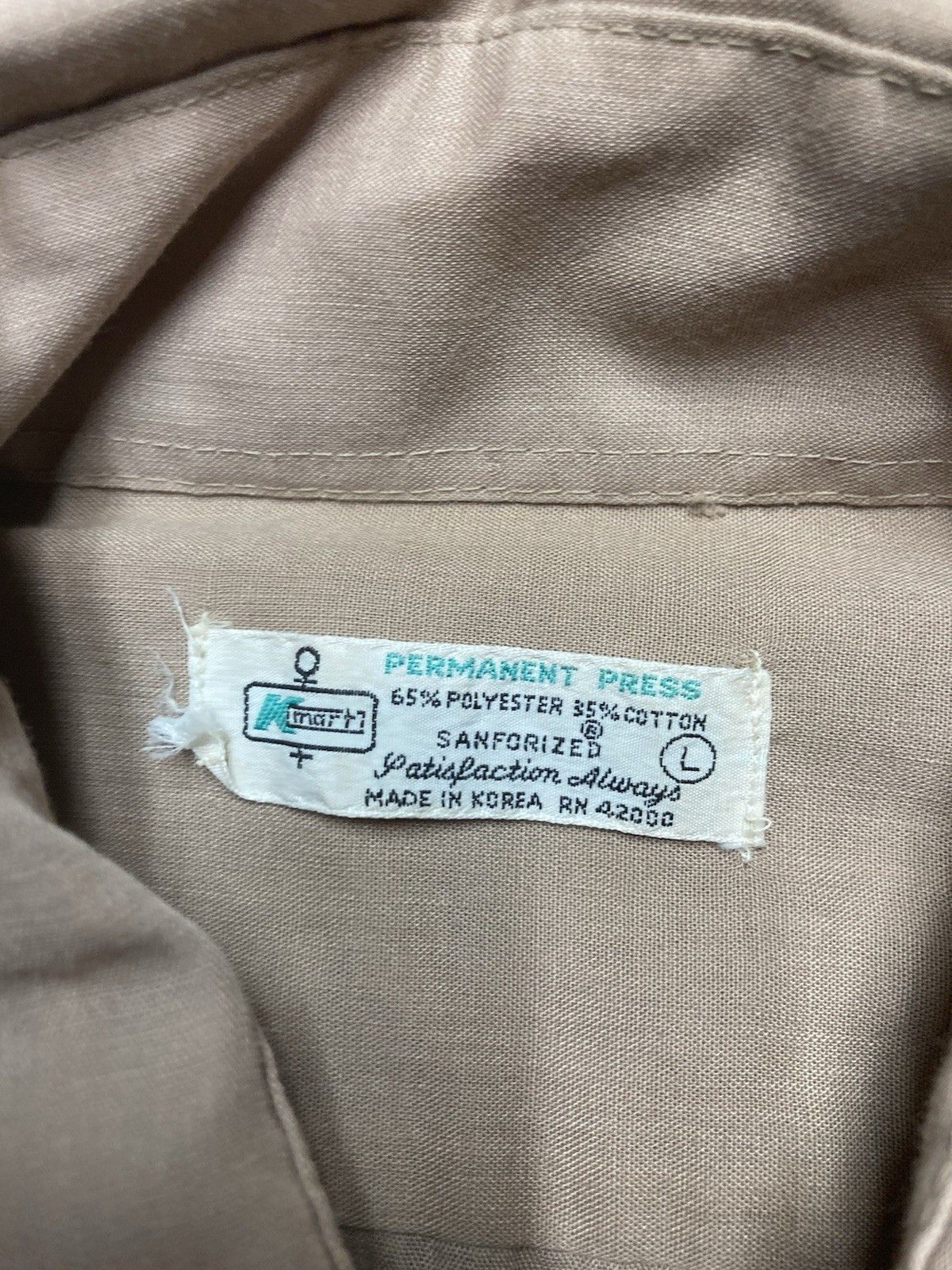 Vintage Vintag 70s button shirt Kmart dagger collar sanforized large Size US L / EU 52-54 / 3 - 6 Thumbnail