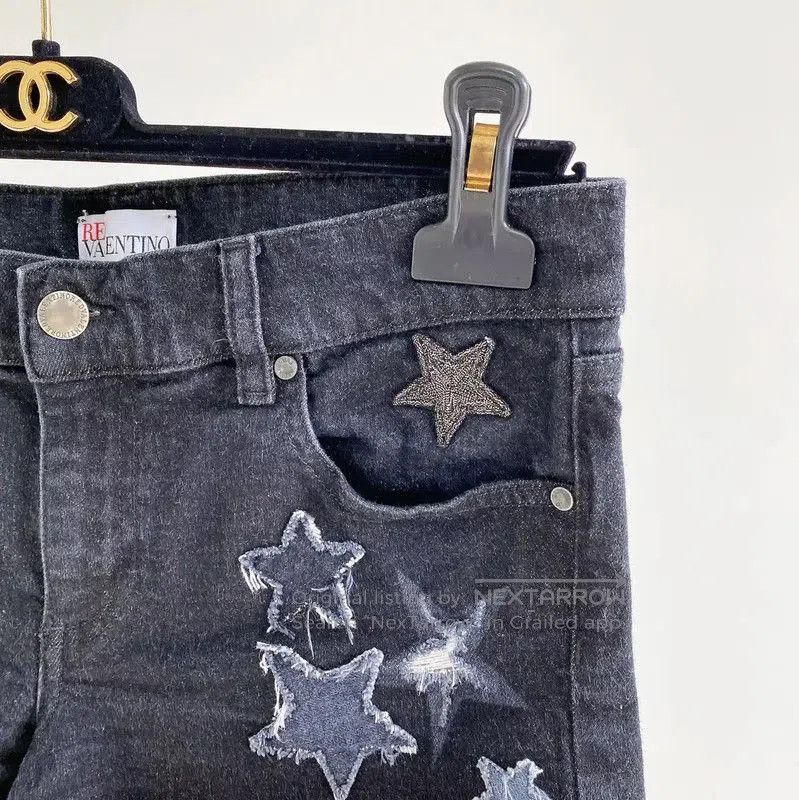 Valentino Valentino Dark Gray Star Denim Shorts . Size 24" / US 00 / IT 34 - 3 Thumbnail