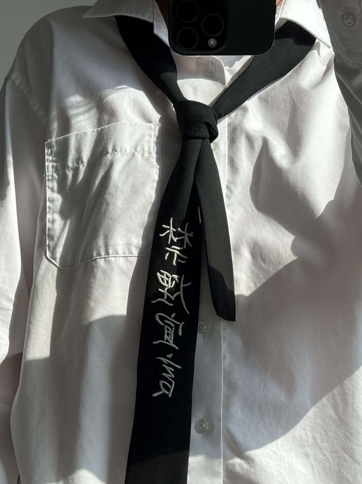 Yohji Yamamoto Yohji Yamamoto Tie - Nihilistic Delusion 虚無妄想 Size ONE SIZE - 4 Thumbnail