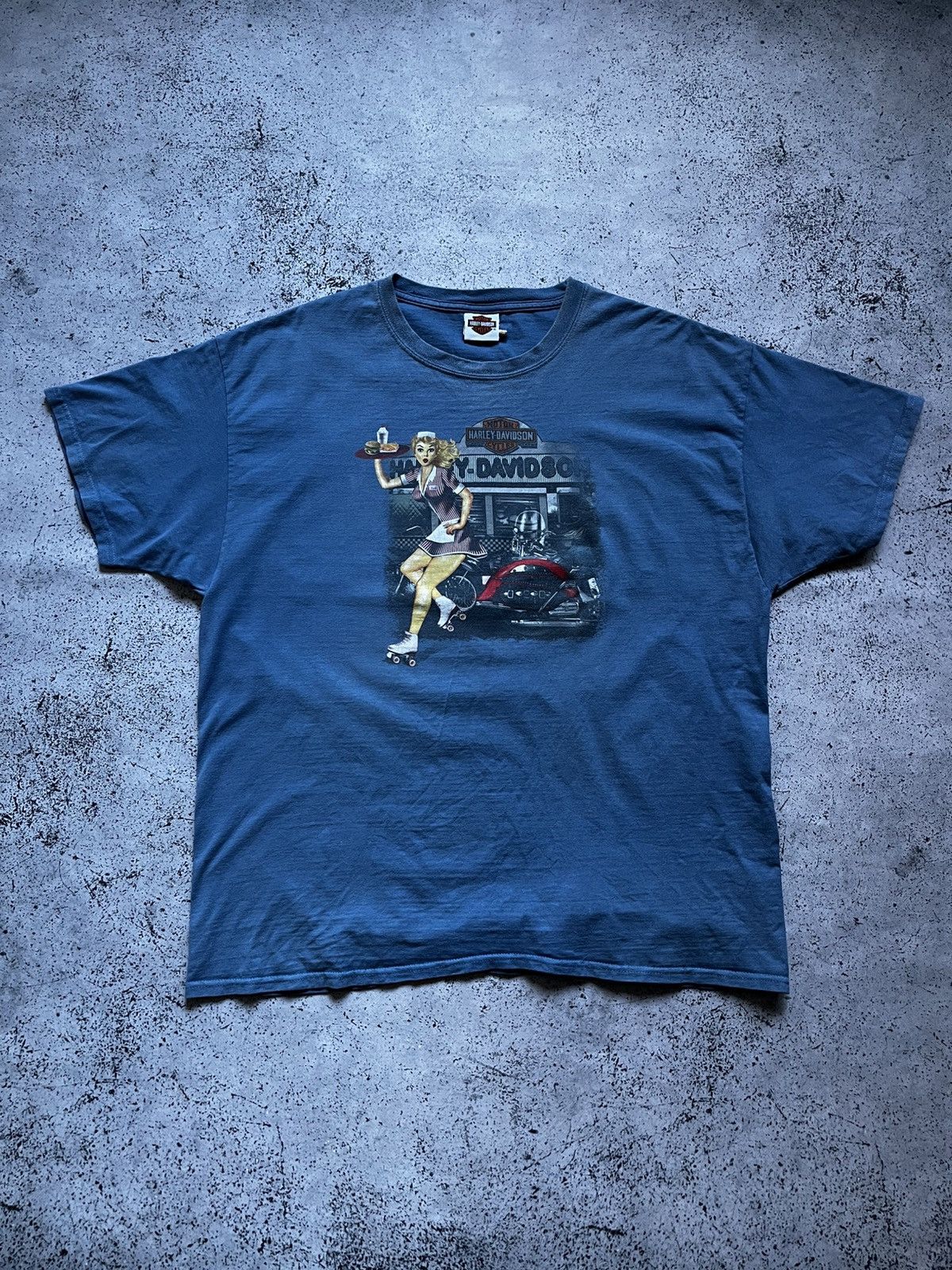 Harley Davidson × Vintage Vintage Harley Davidson Pin Up Great South Logo T-shirt Tee Size US XL / EU 56 / 4 - 2 Thumbnail