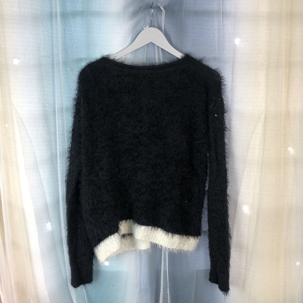 Aran Isles Knitwear × Homespun Knitwear × Japanese Brand Goodday Young Black Mohair Knitwear #920 Size L / US 10 / IT 46 - 9 Thumbnail