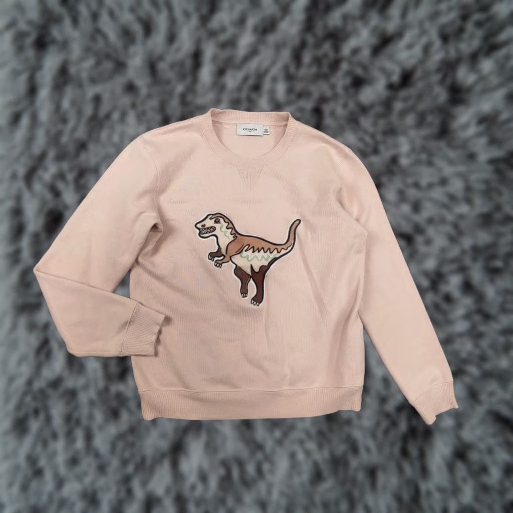 Coach Coach Rexy dinosaur embroidery Logo beige Crew Neck sweatshirt Size S / US 4 / IT 40 - 1 Thumbnail