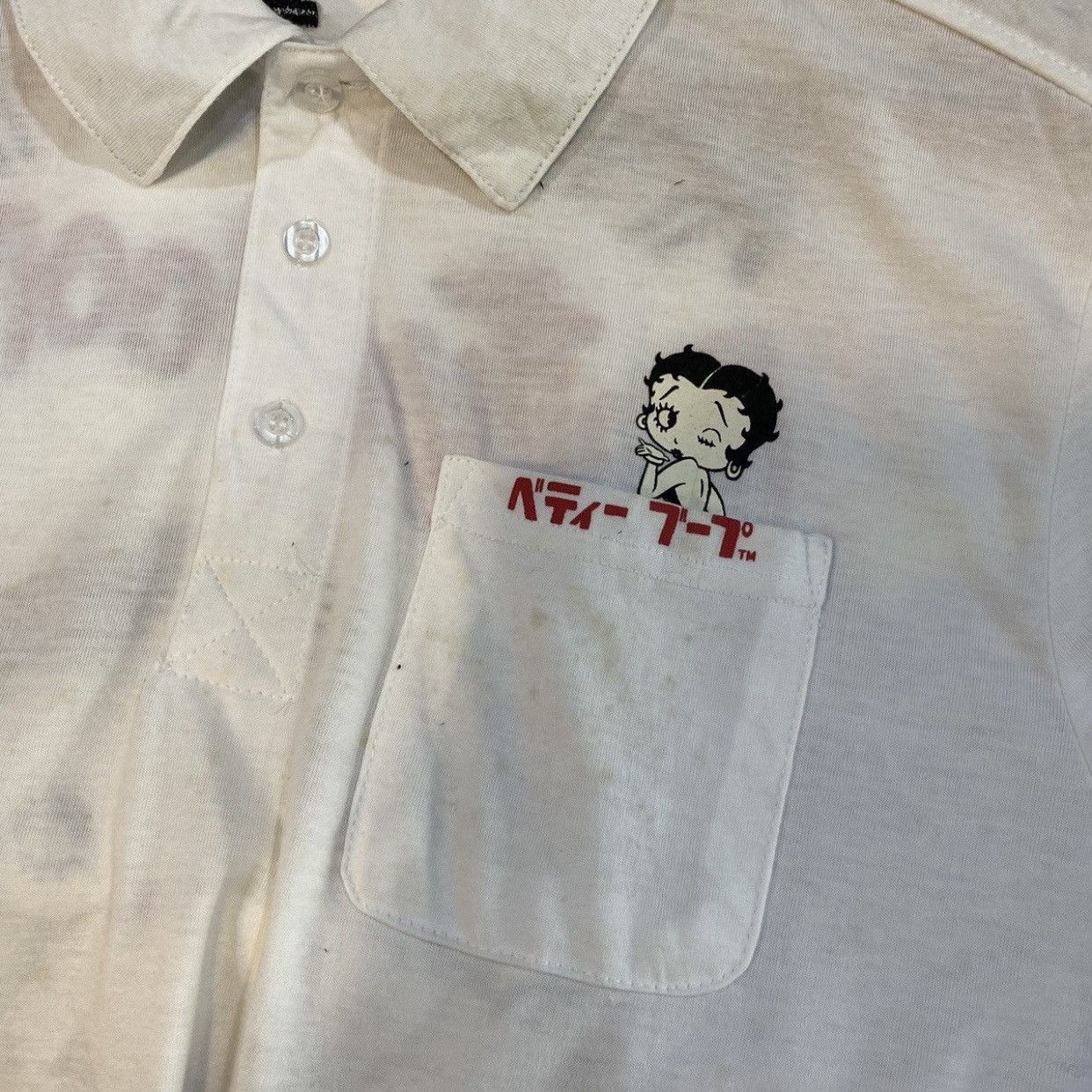 Vintage Vintage Sexy Love Betty Boop Biker Cartoon Pocket Polo Tees Size US L / EU 52-54 / 3 - 6 Thumbnail