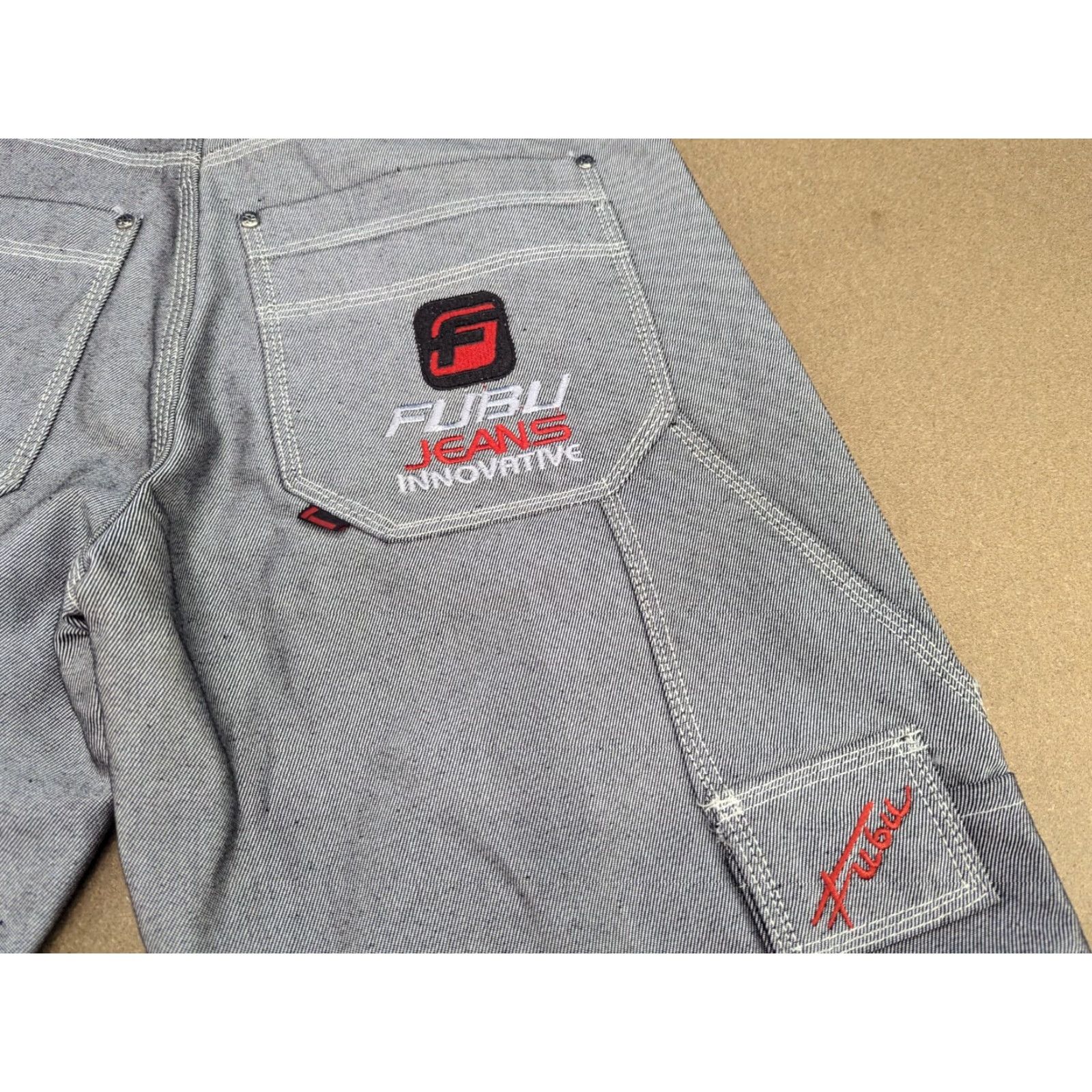 Fubu FUBU Jeans 90s Gray Baggy Hip-Hop 30 Regular Denim Cotton Vintage Men Jeans 90s Theme Inseam 31.5 in Mens Size US 30 / EU 46 - 3 Thumbnail